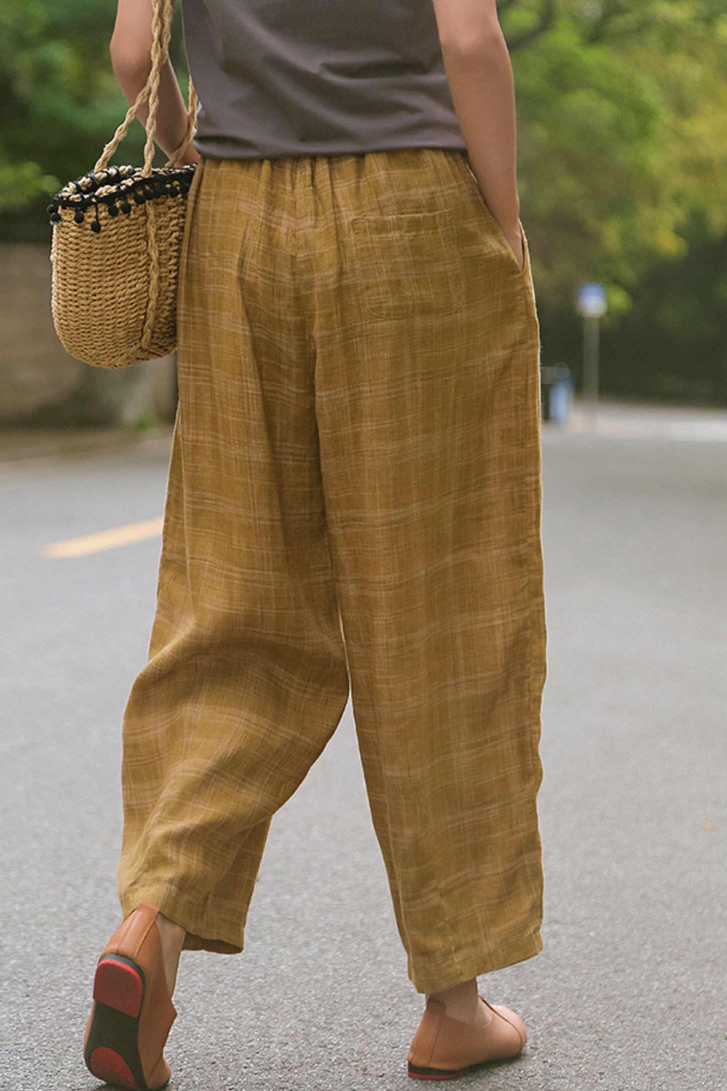 Summer loose casual elastic waist pants TT0007