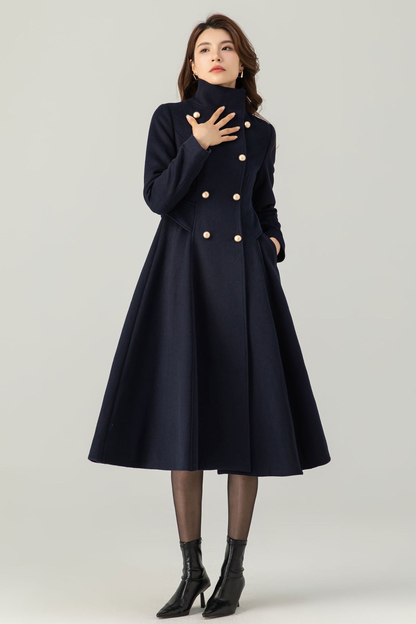 Double Breasted Wool Coat C3701