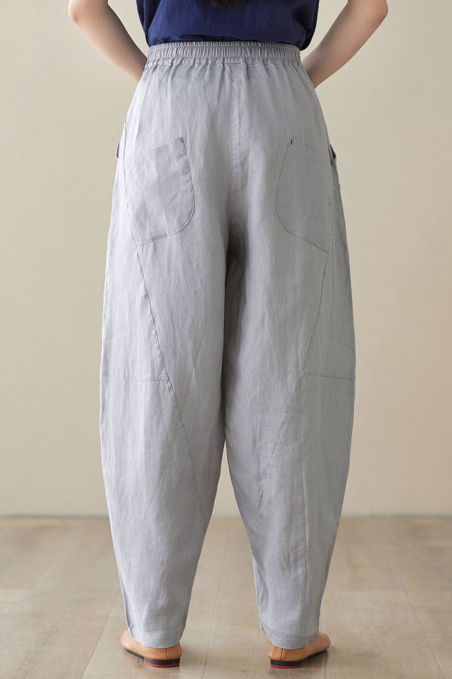 Women's Wide Leg Linen Pants C3956