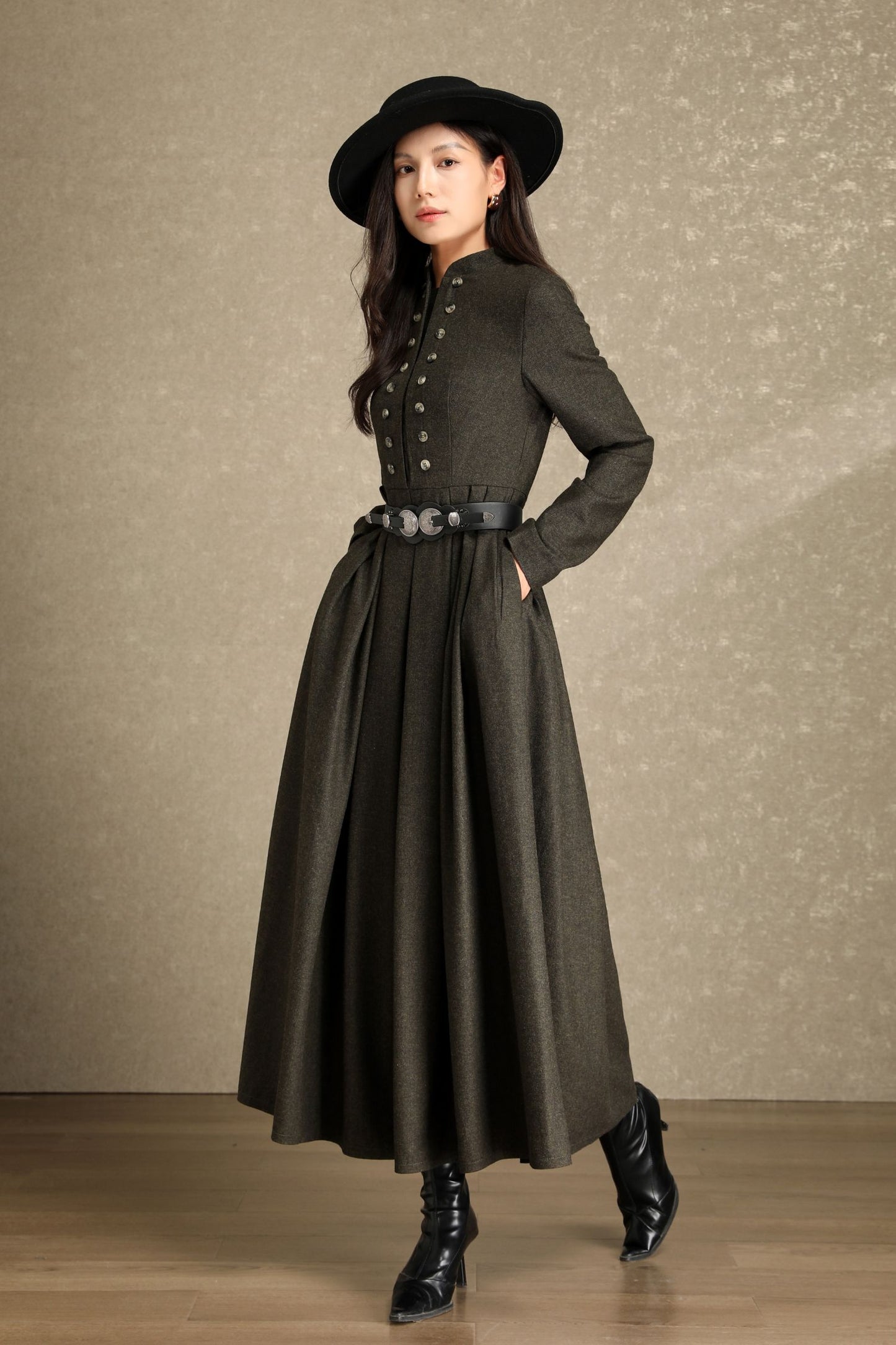 Womens Winter Wool Maxi Dress C4642