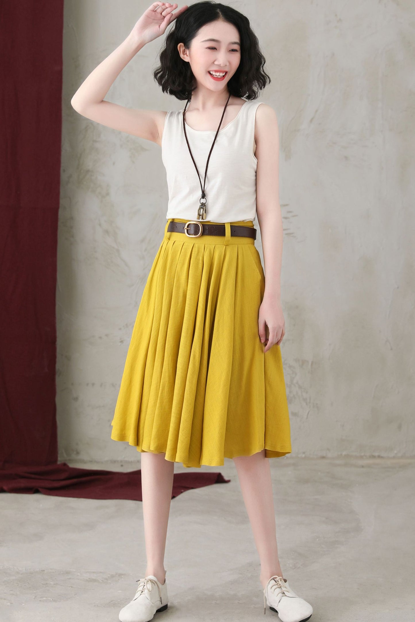 Women Swing Linen Skirt C2735 - Size US2 #CK2200577