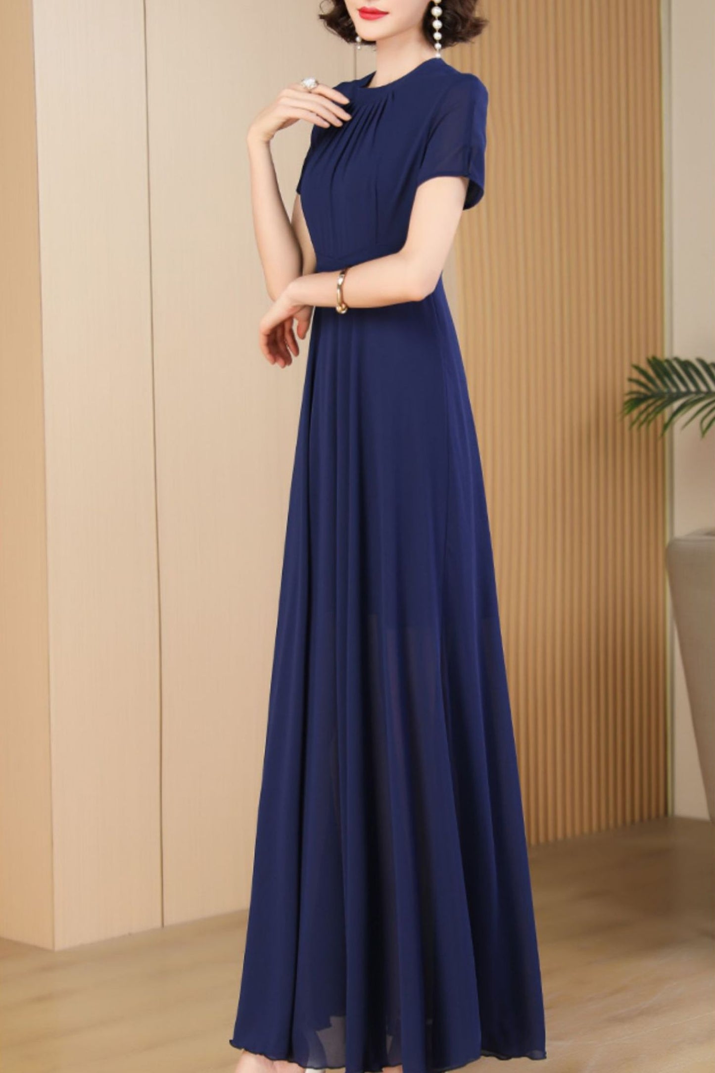 navy blue summer new dress C4088