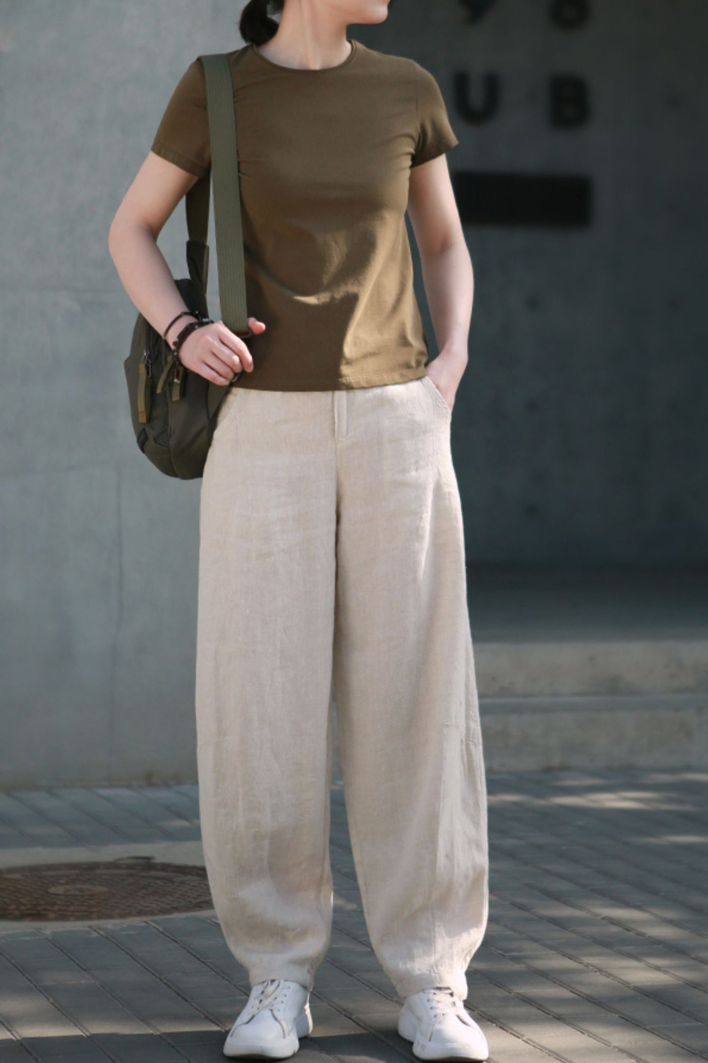 Spring and summer linen lantern pants L0613