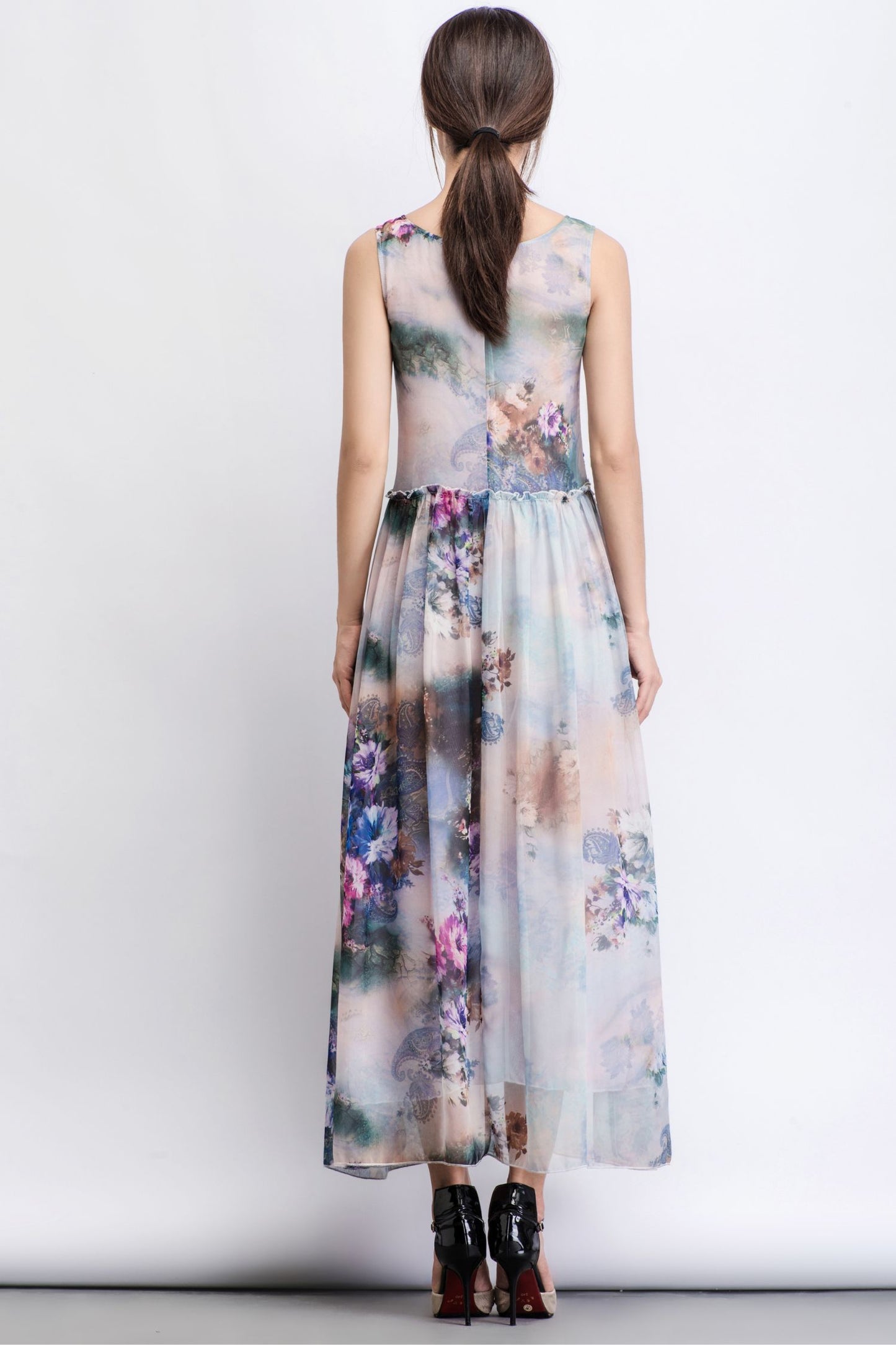 Floral Chiffon Elegant Party Dress C4010