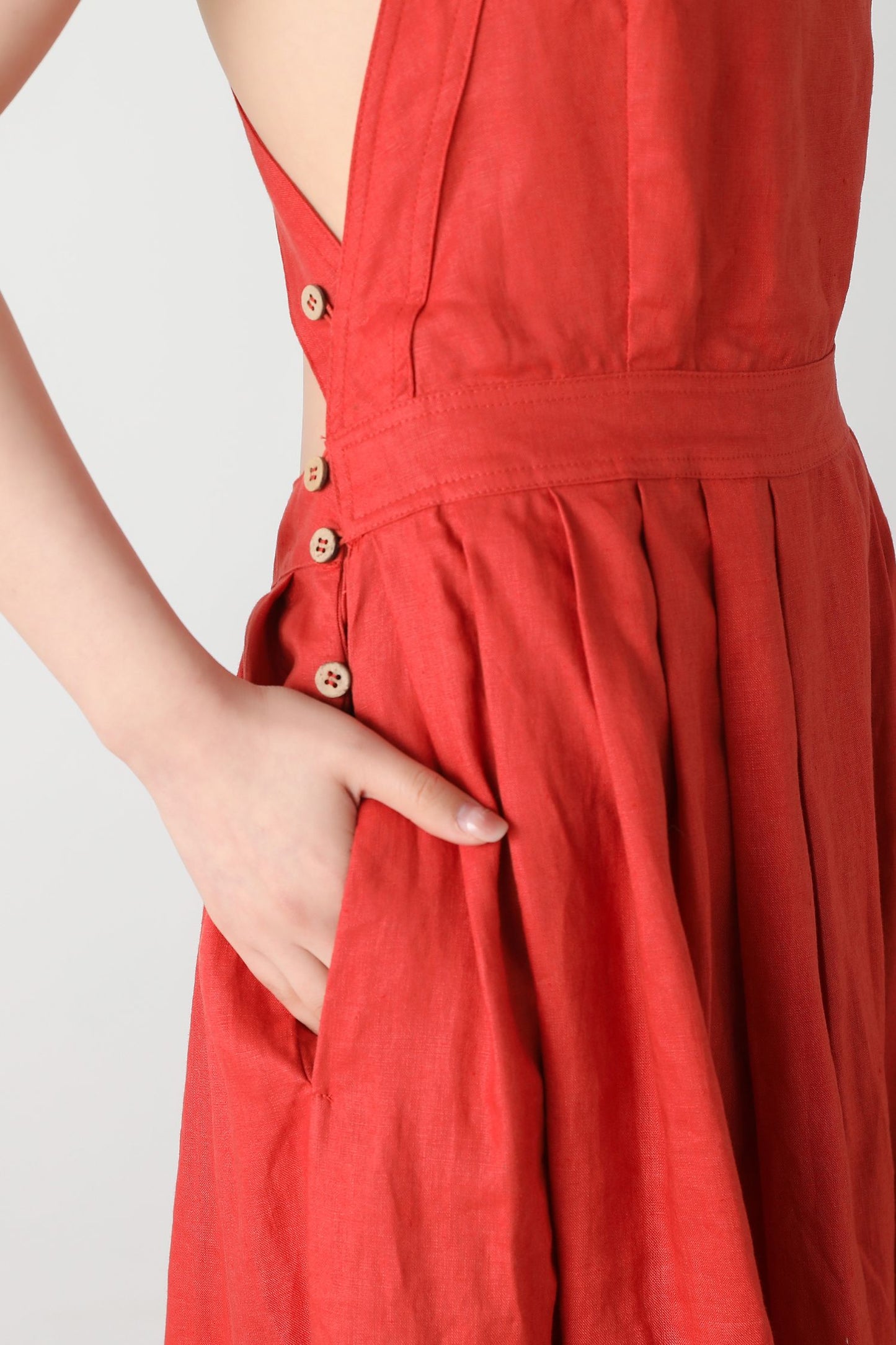 Summer Backless Orange Dress C3261