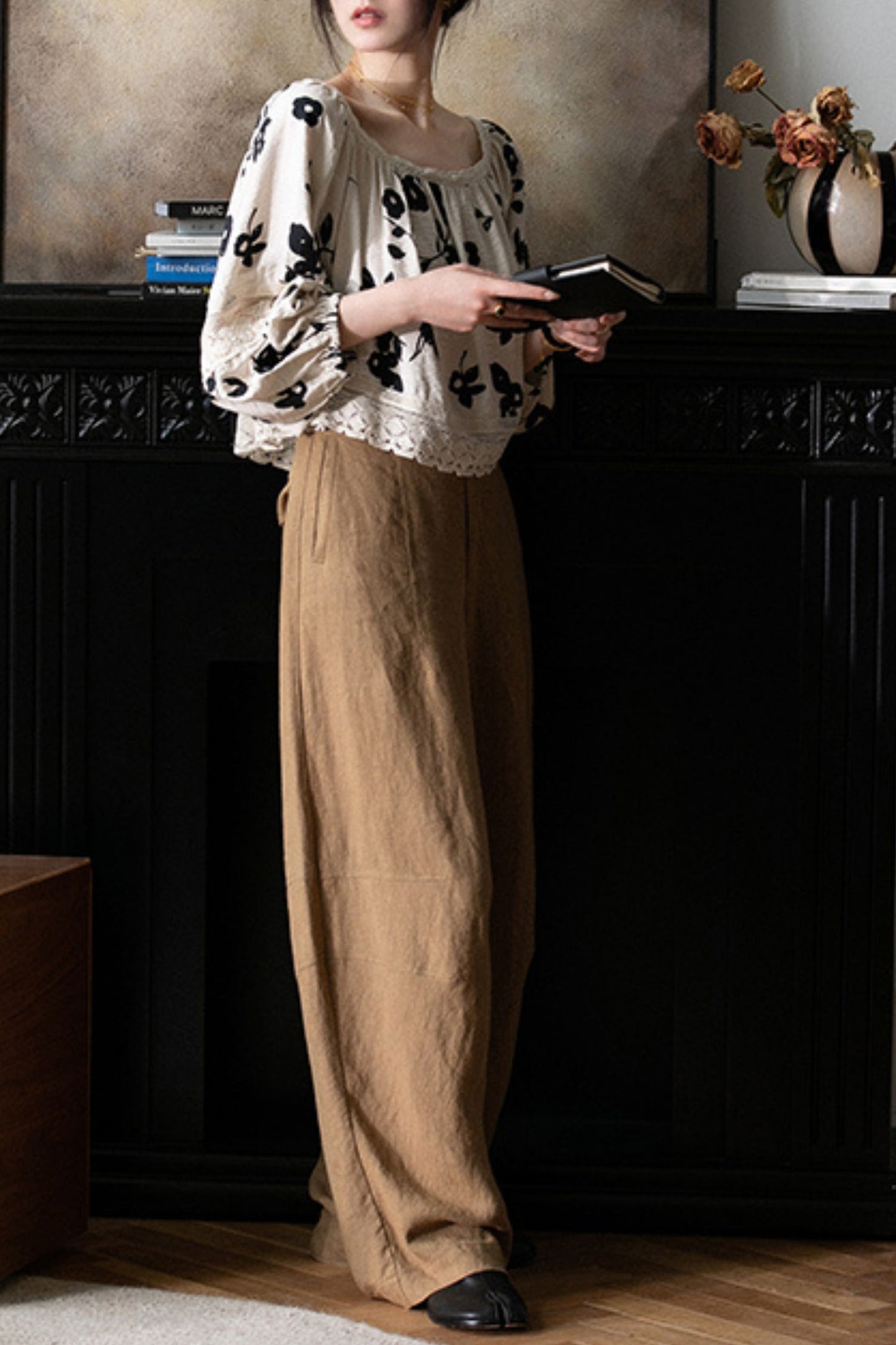 Womens linen lantern pants L0612