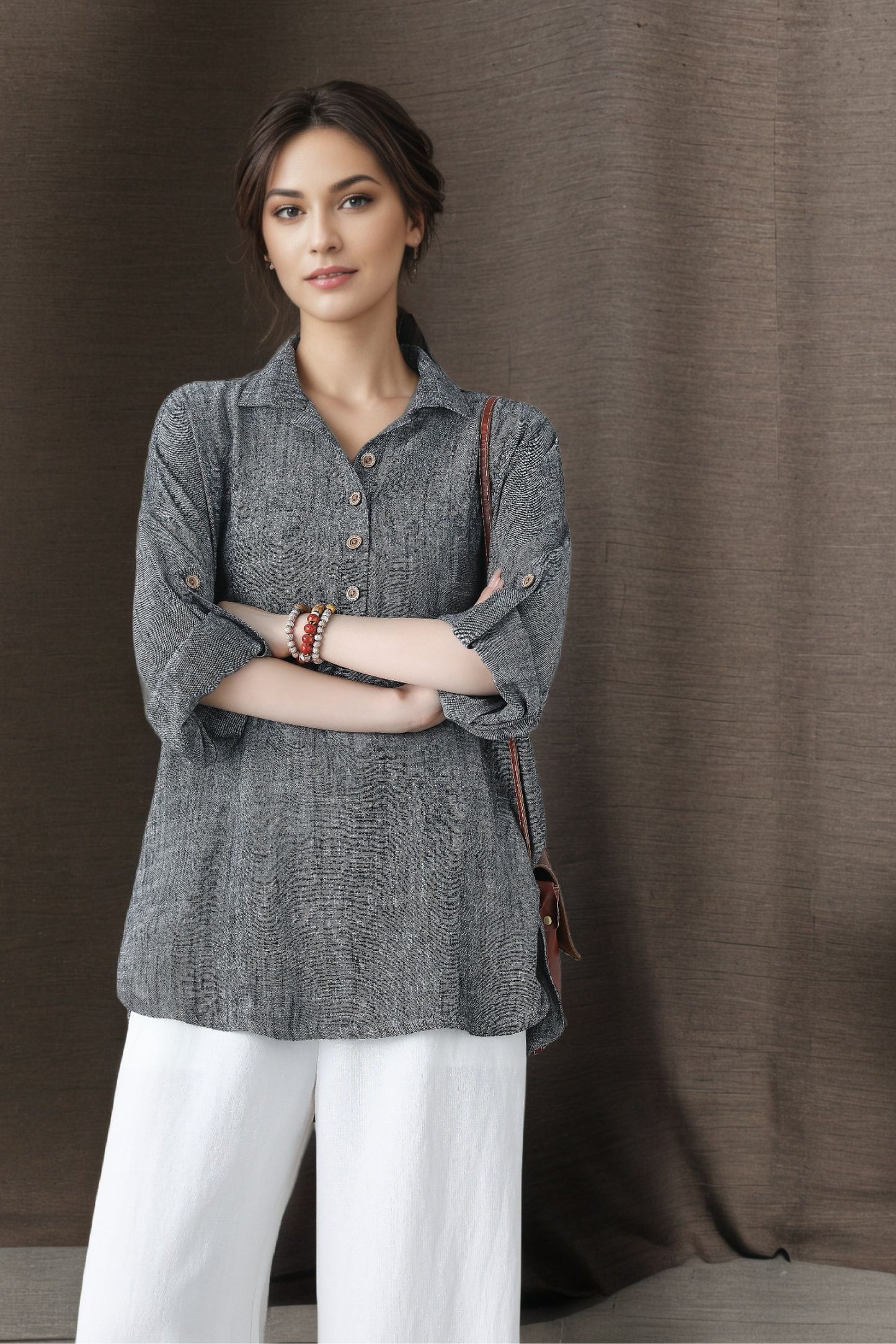 Spring Summer Linen Tops C4851