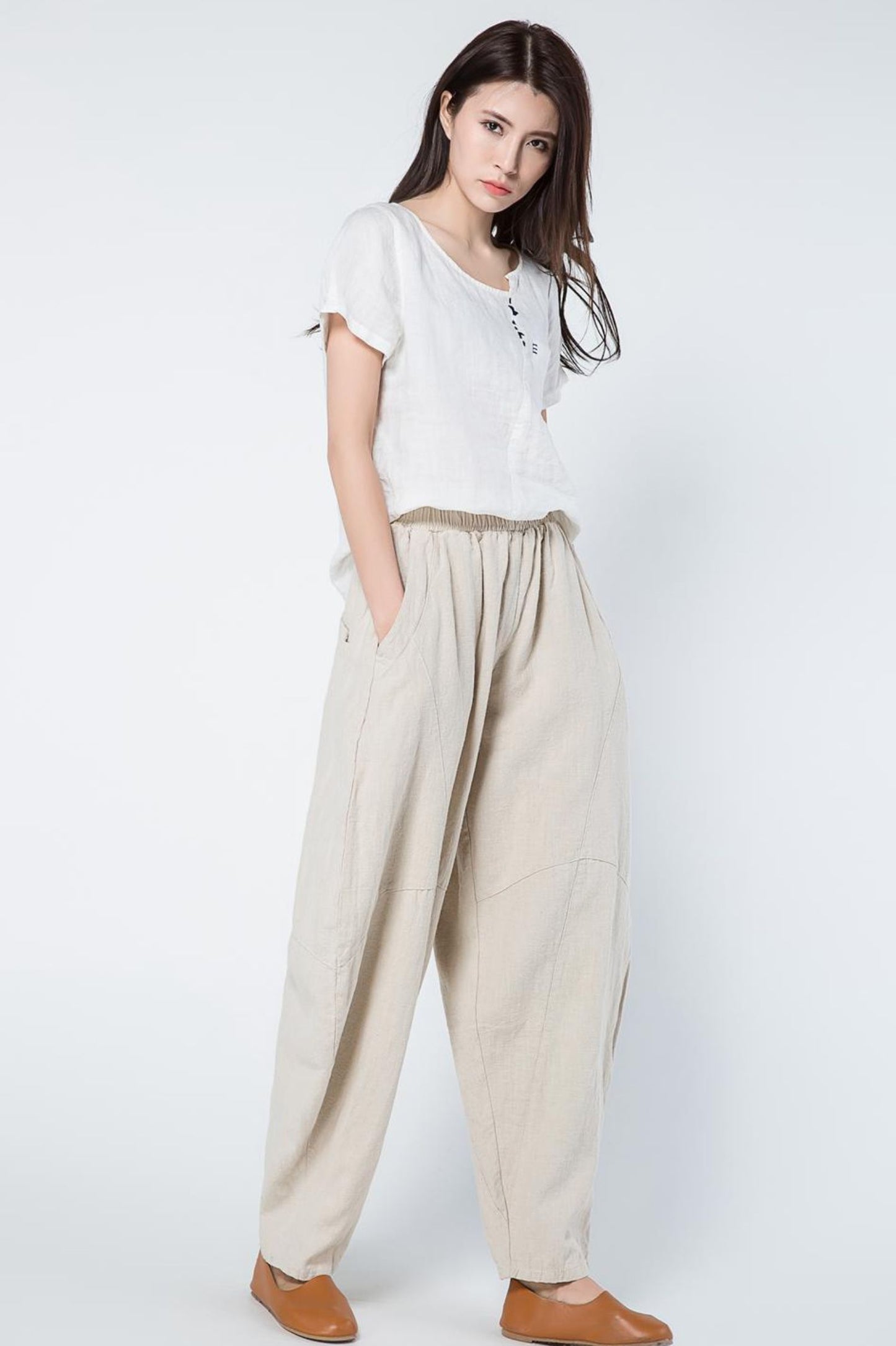 harem pants women, linen pants, women linen pants C1103