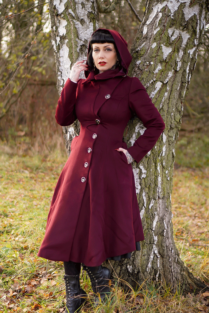 Hooded Asymmetric Winter Wool Coat C3783