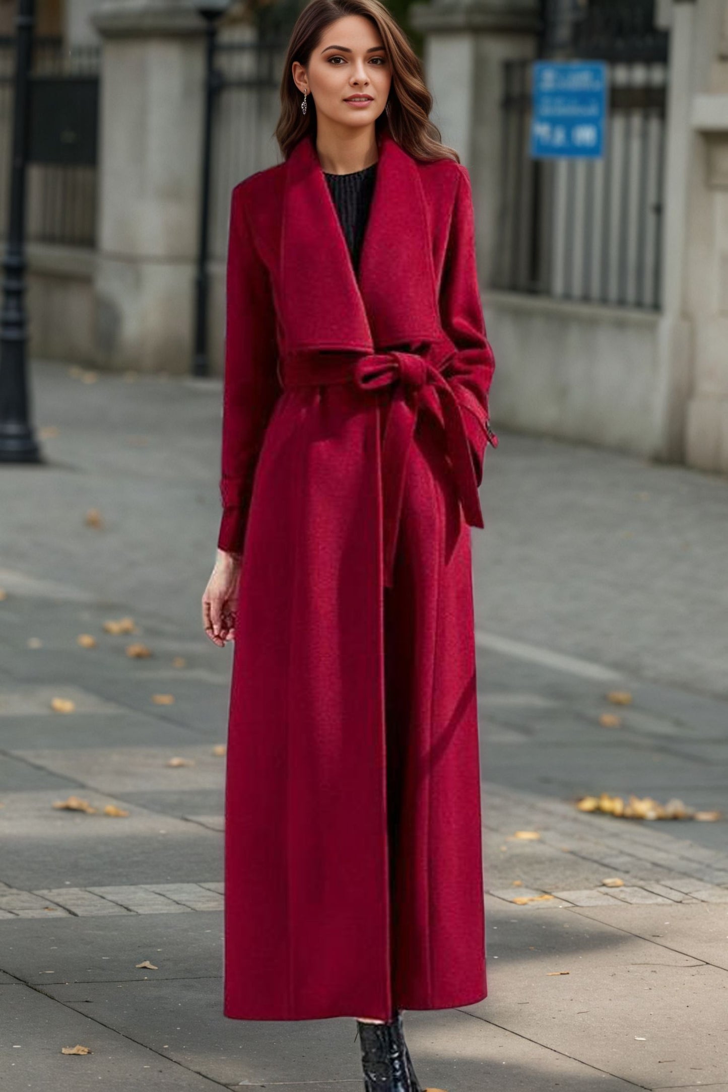Wool Trench Coat for Women C4951