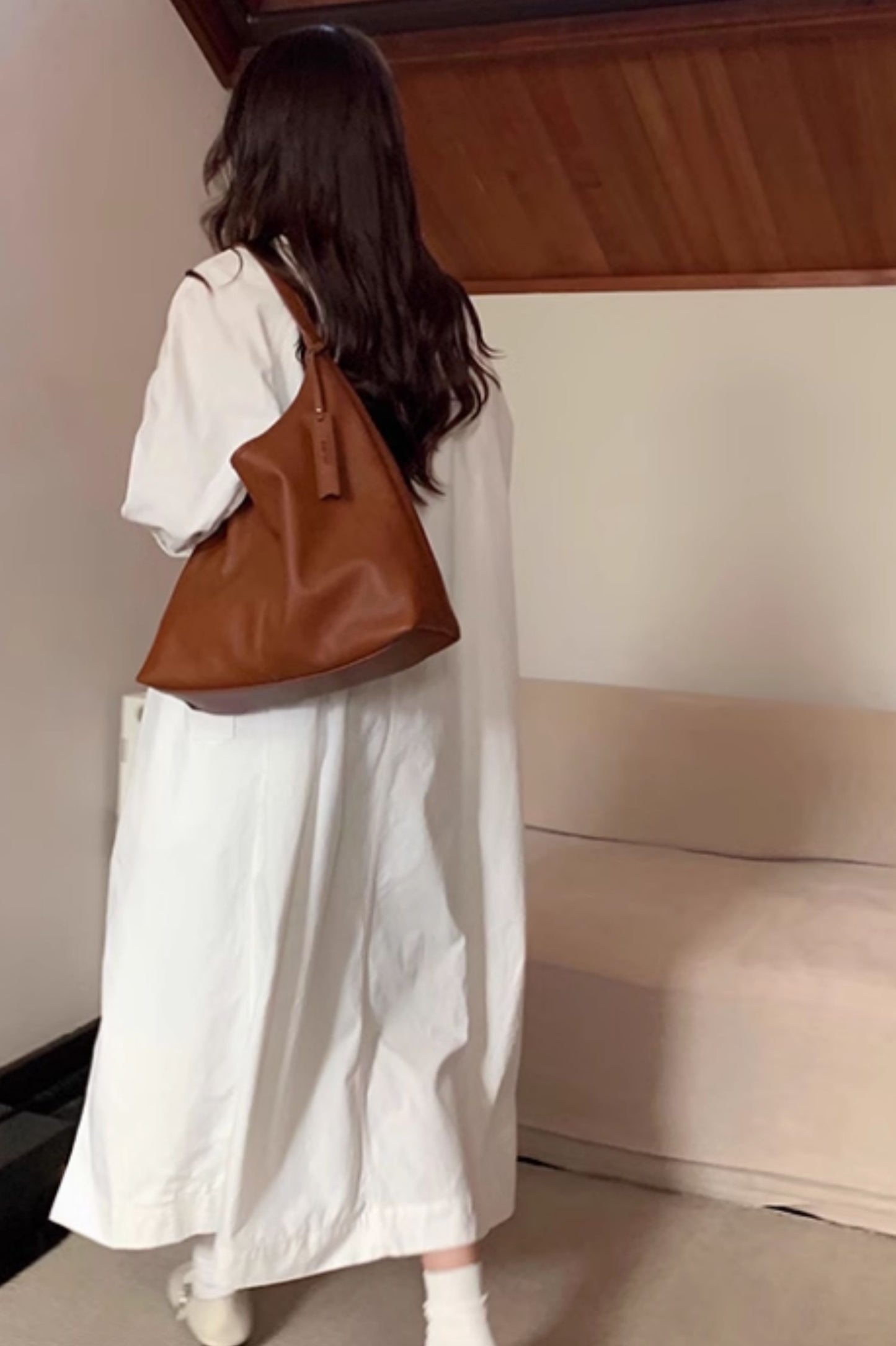 Leather single shoulder bag for women C4757