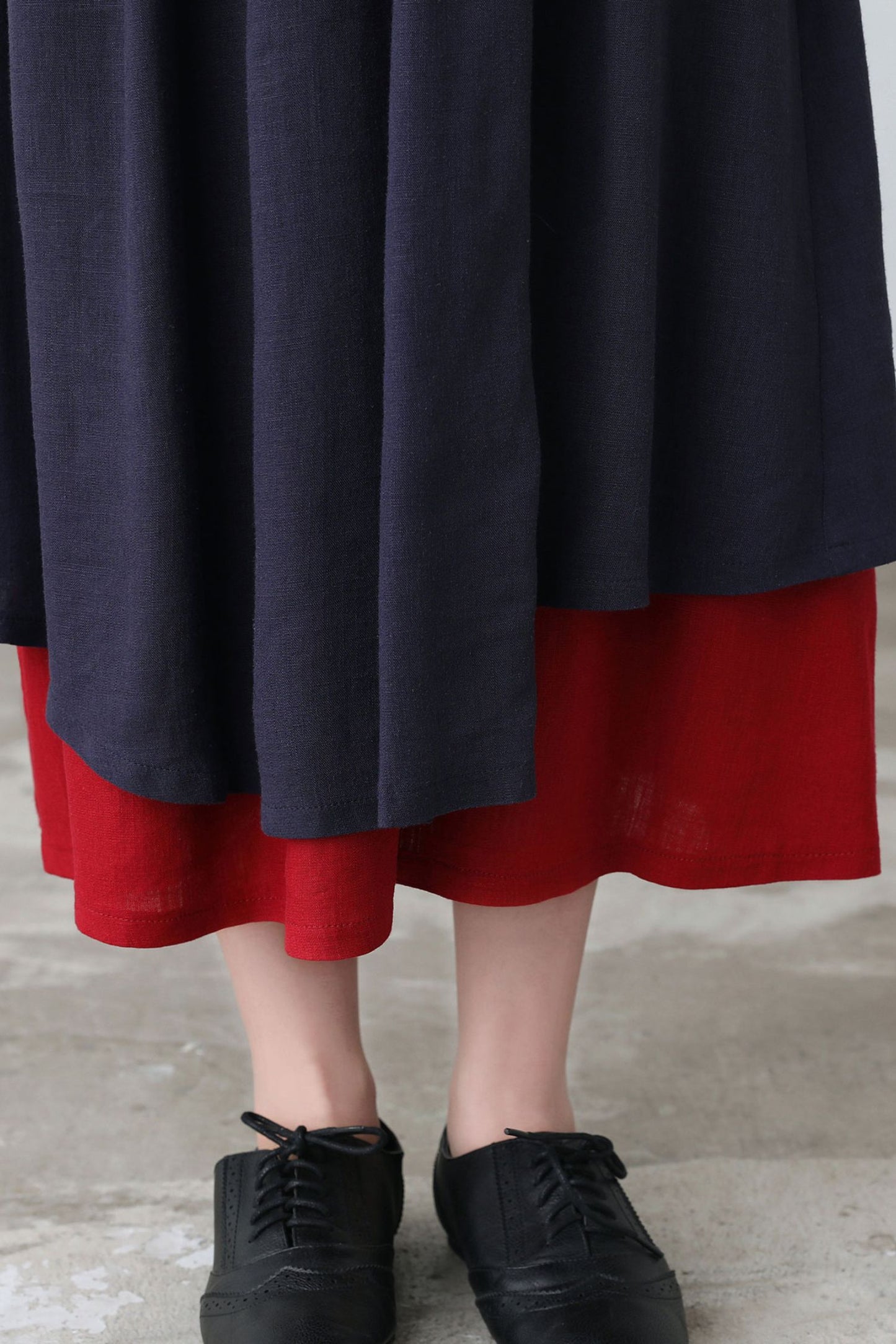 Linen Irregular Plus Size Spring Skirt with Pockets C2612