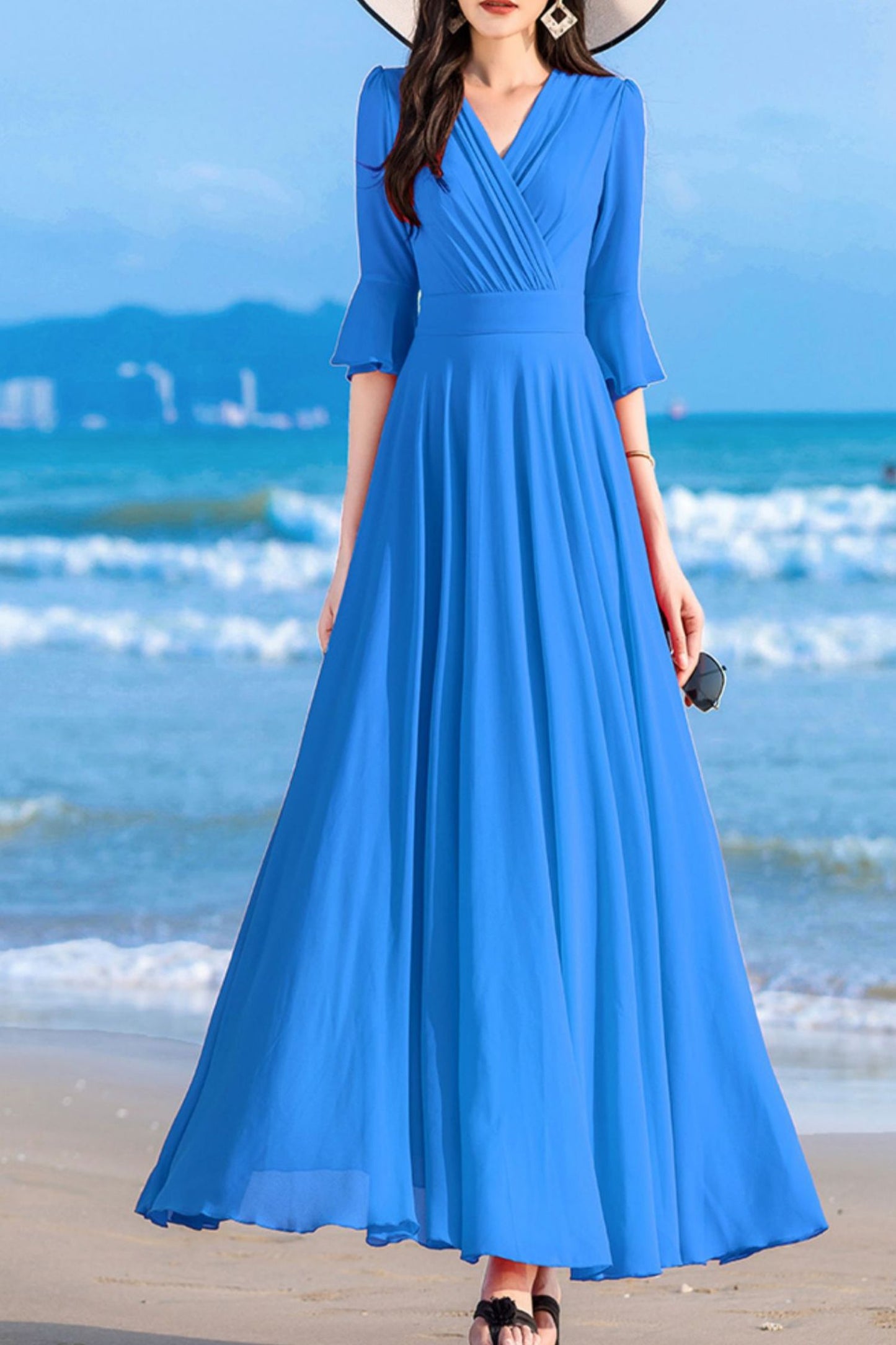 summer new long chiffon dress C4034