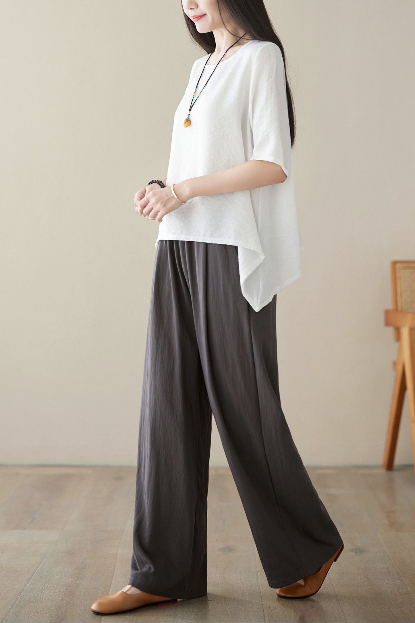Wide Leg Casual Linen Pants C3957 -Size XS #CK2400105
