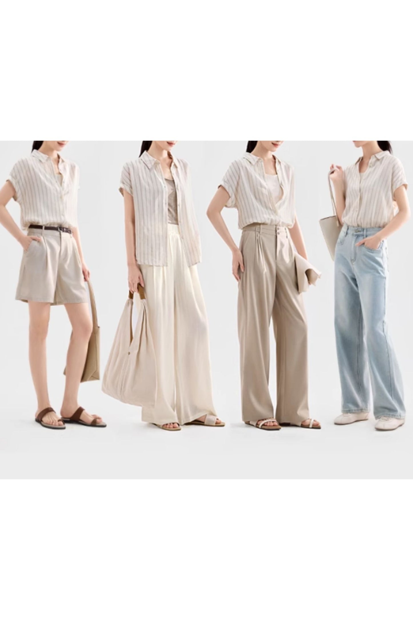 Striple linen summer shirt top women C5044