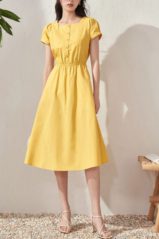 French square neck dress TT0028
