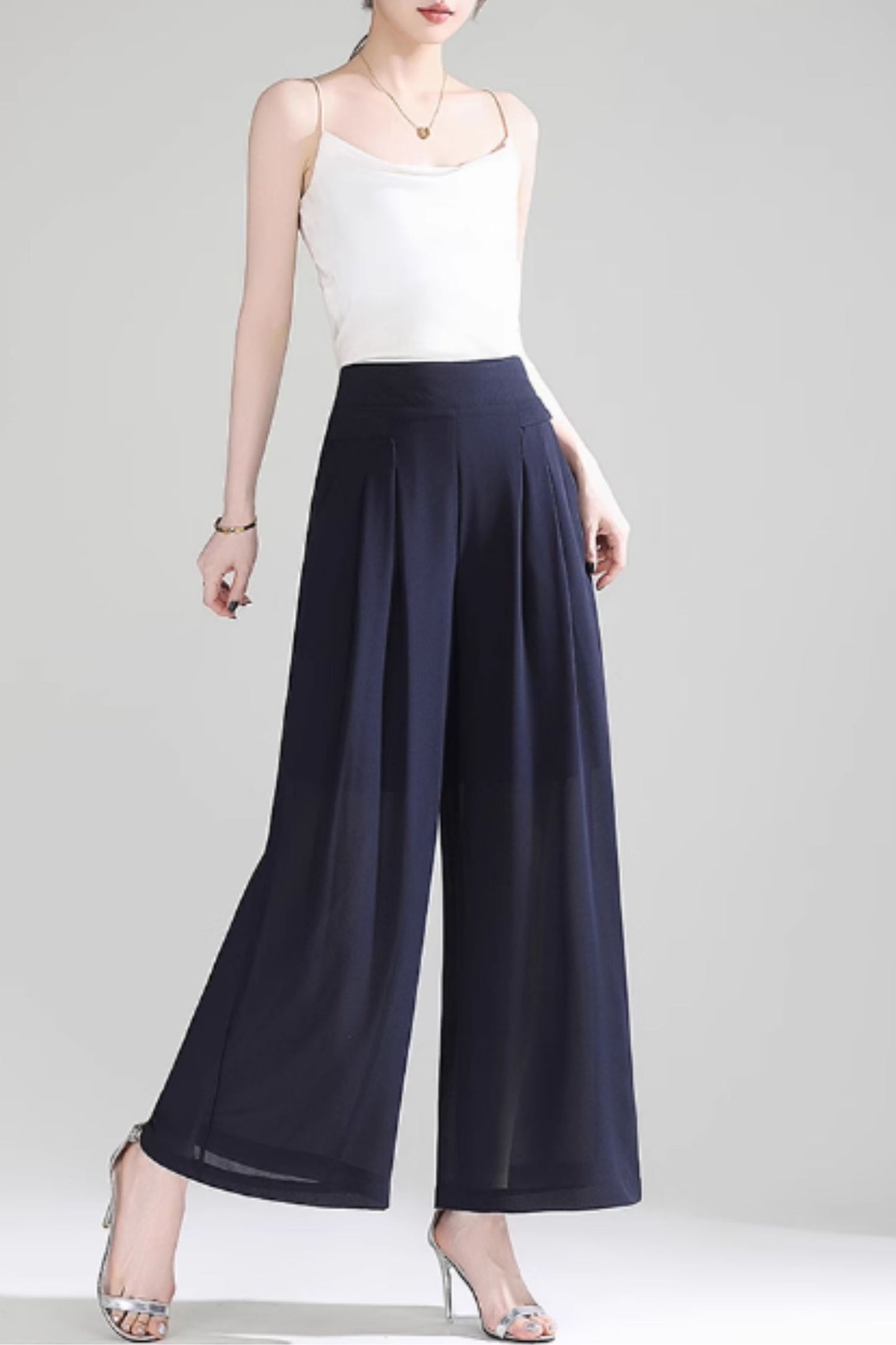 Loose fitting wide leg summer pants women C5025