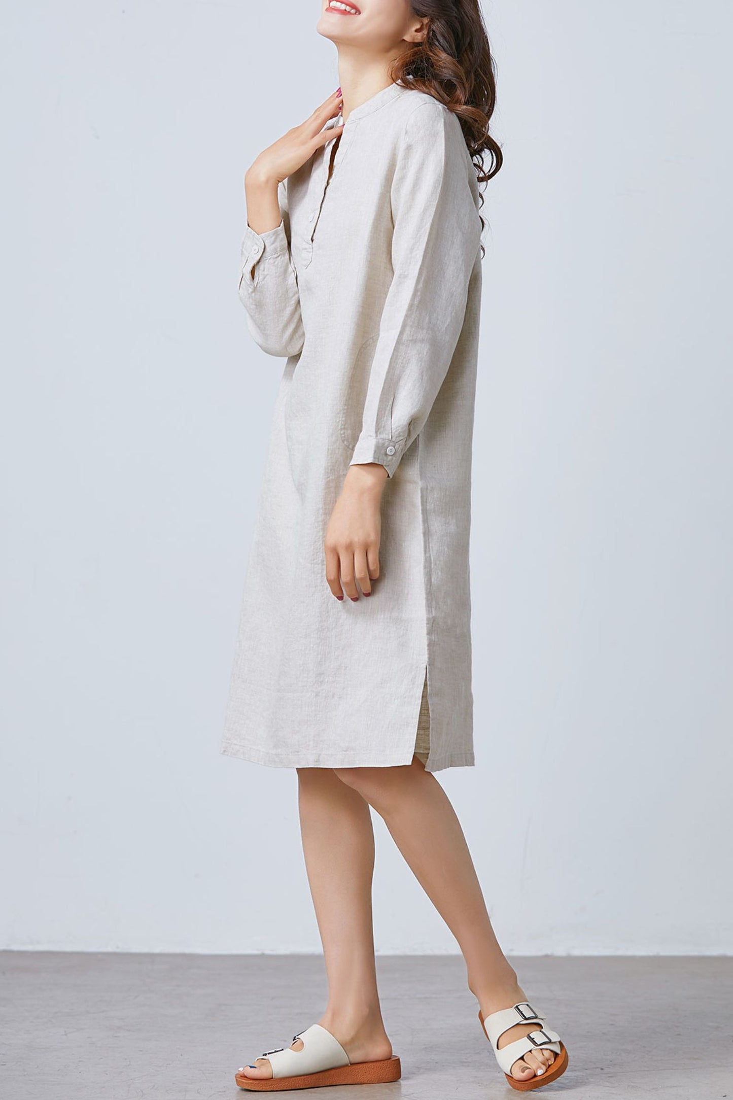 Summer casual linen dress C1674