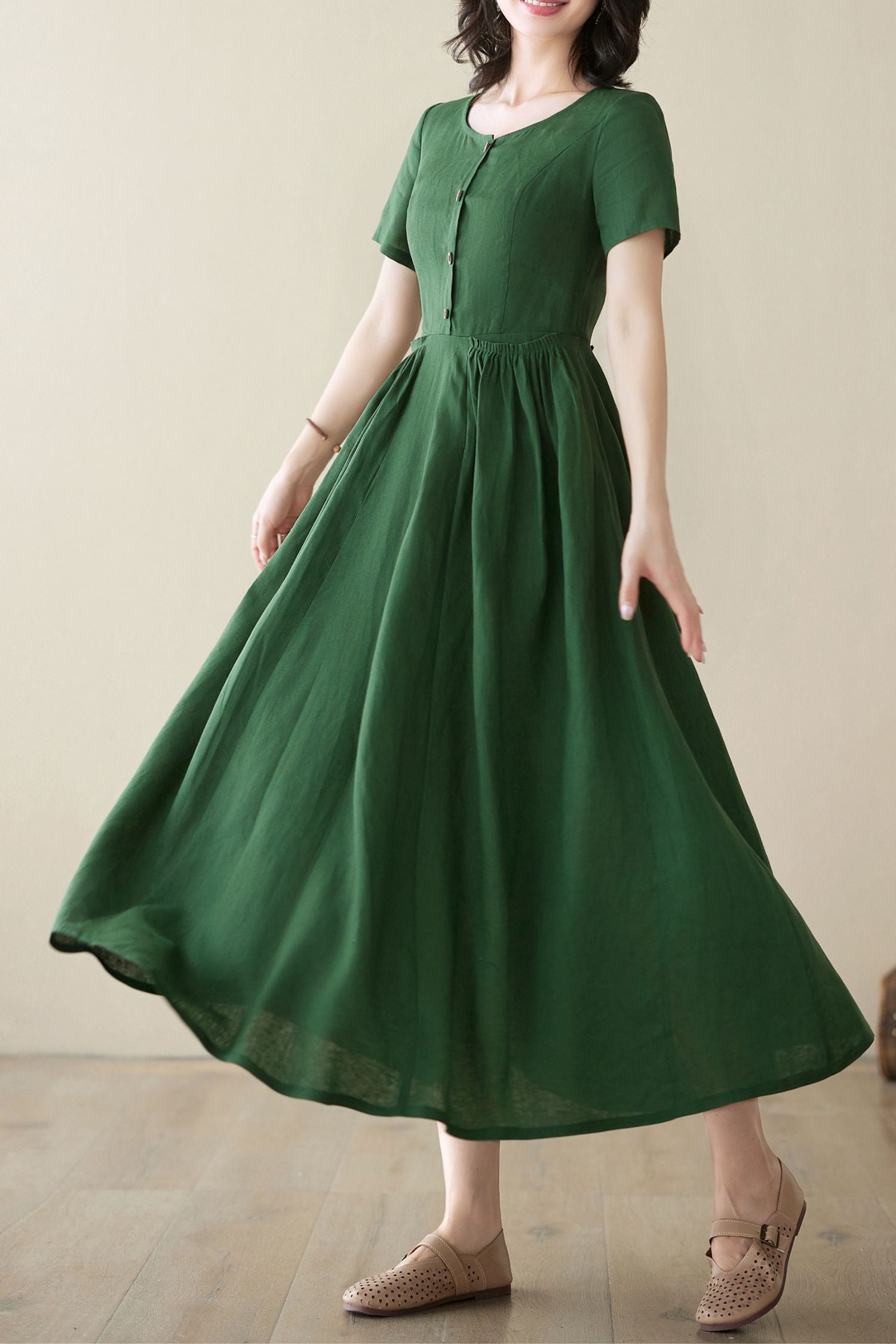 Women's Summer Swing Linen Dress C3950 - Size S(US4) #CK2400219 YLISTYLE Women's Summer Swing Linen Dress C3950 - Size S(US4) #CK2400219 YLISTYLE