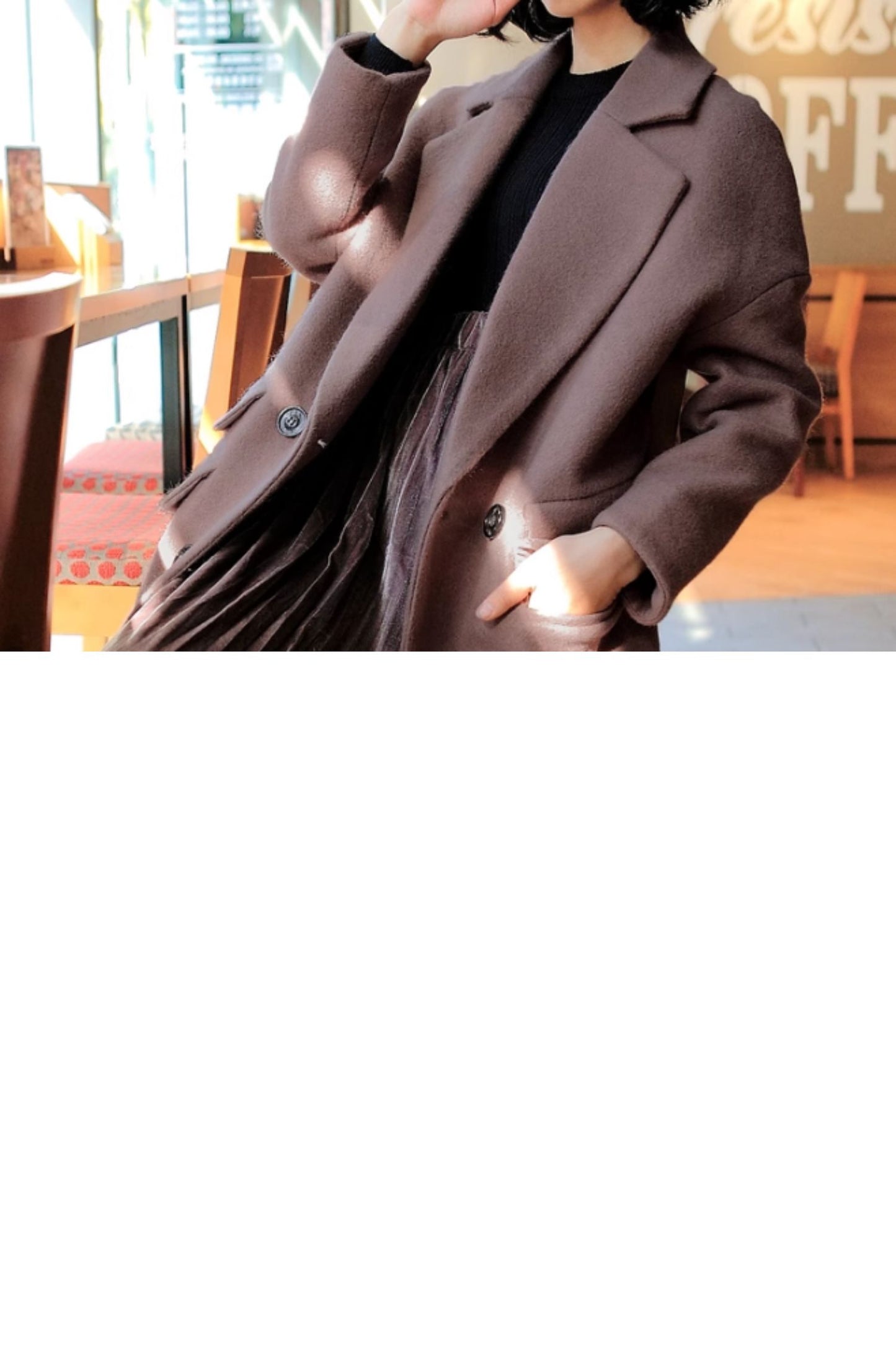Winter warm long trench wool coat C5161