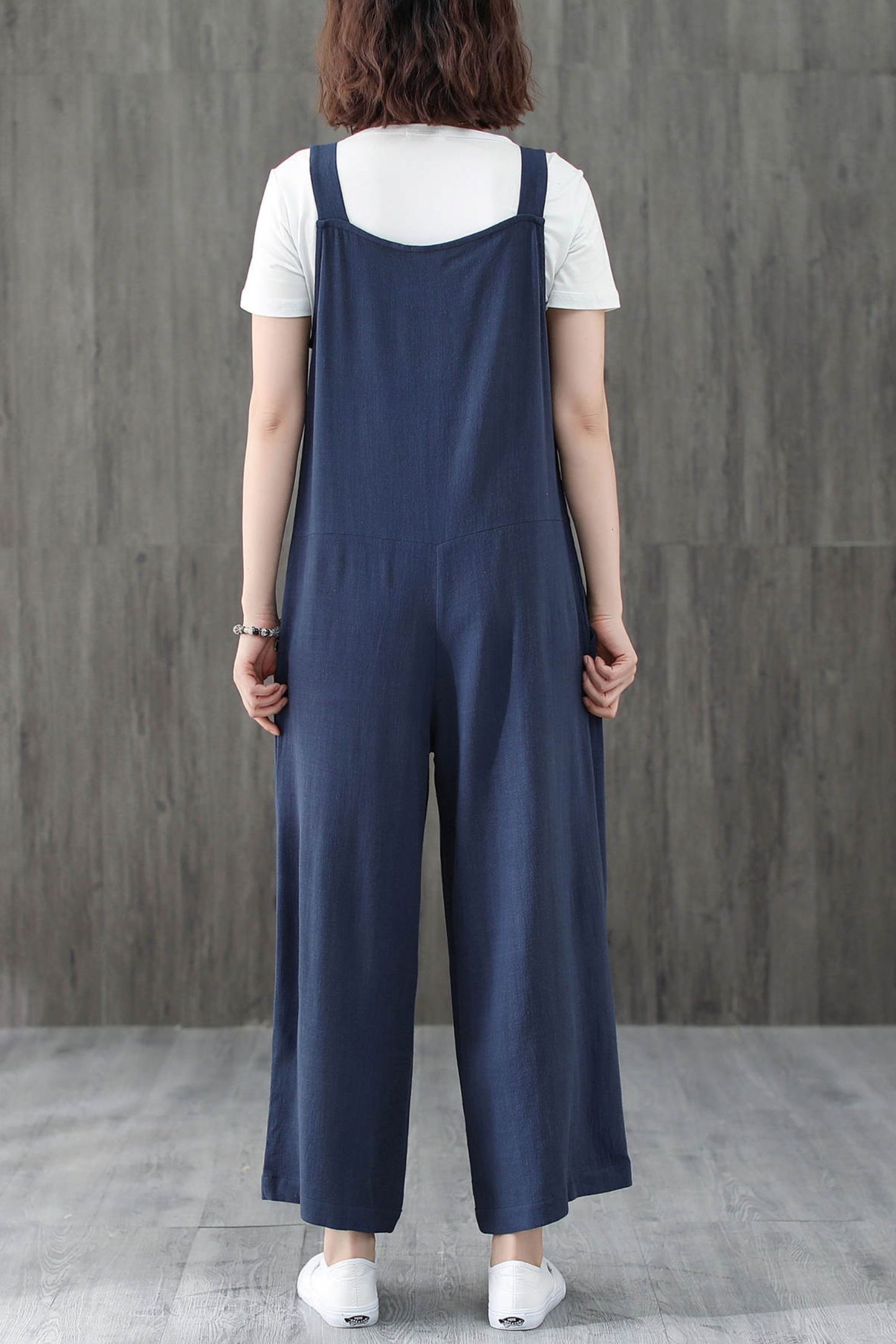 Blue Casual Linen Jumpsuits C1946