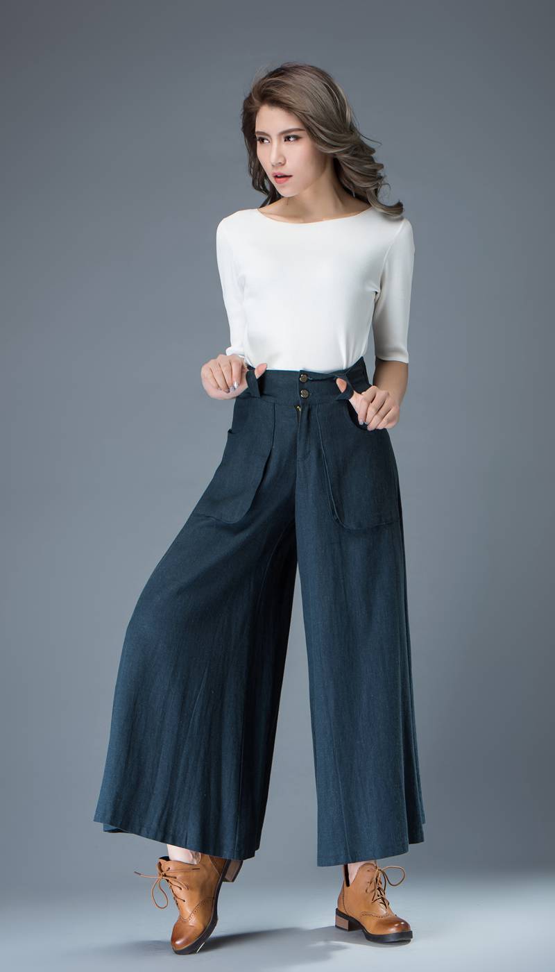 Wide leg pants, Linen pants, Palazzo pants C837