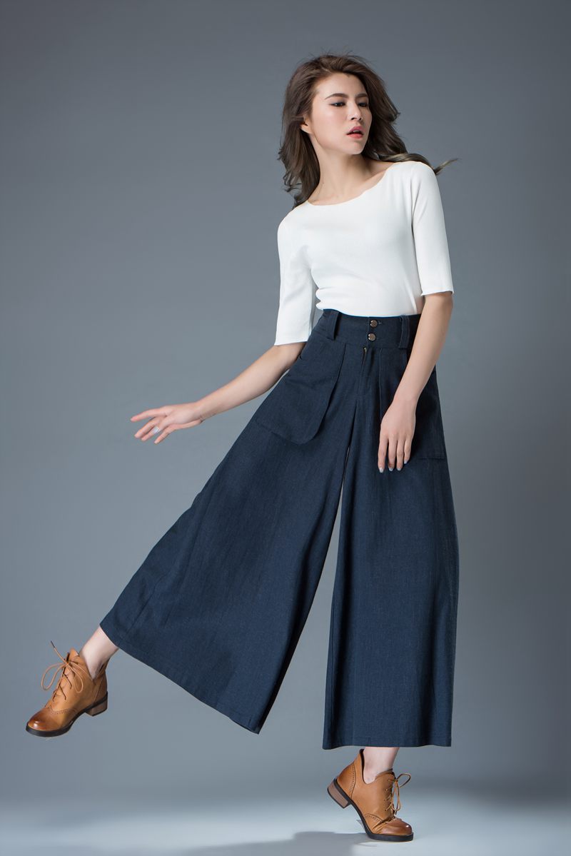 Wide leg pants, Linen pants, Palazzo pants C837