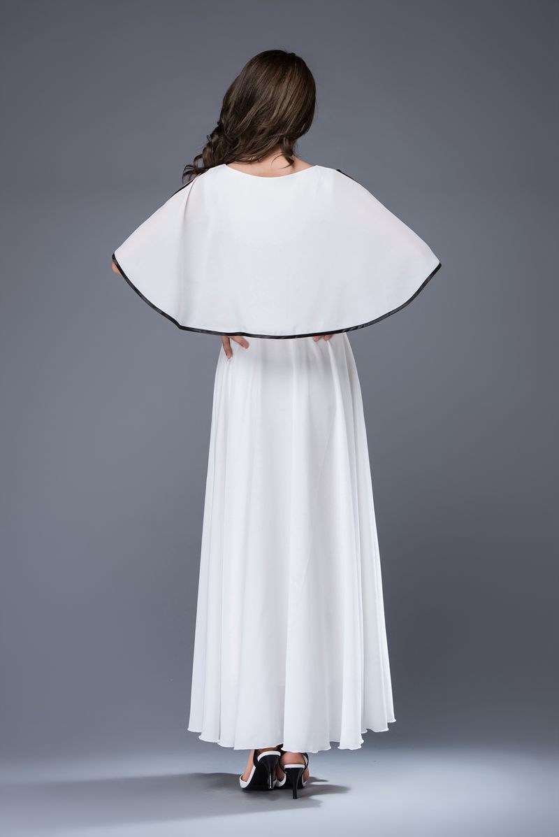 White prom summer wedding chiffon dress c874