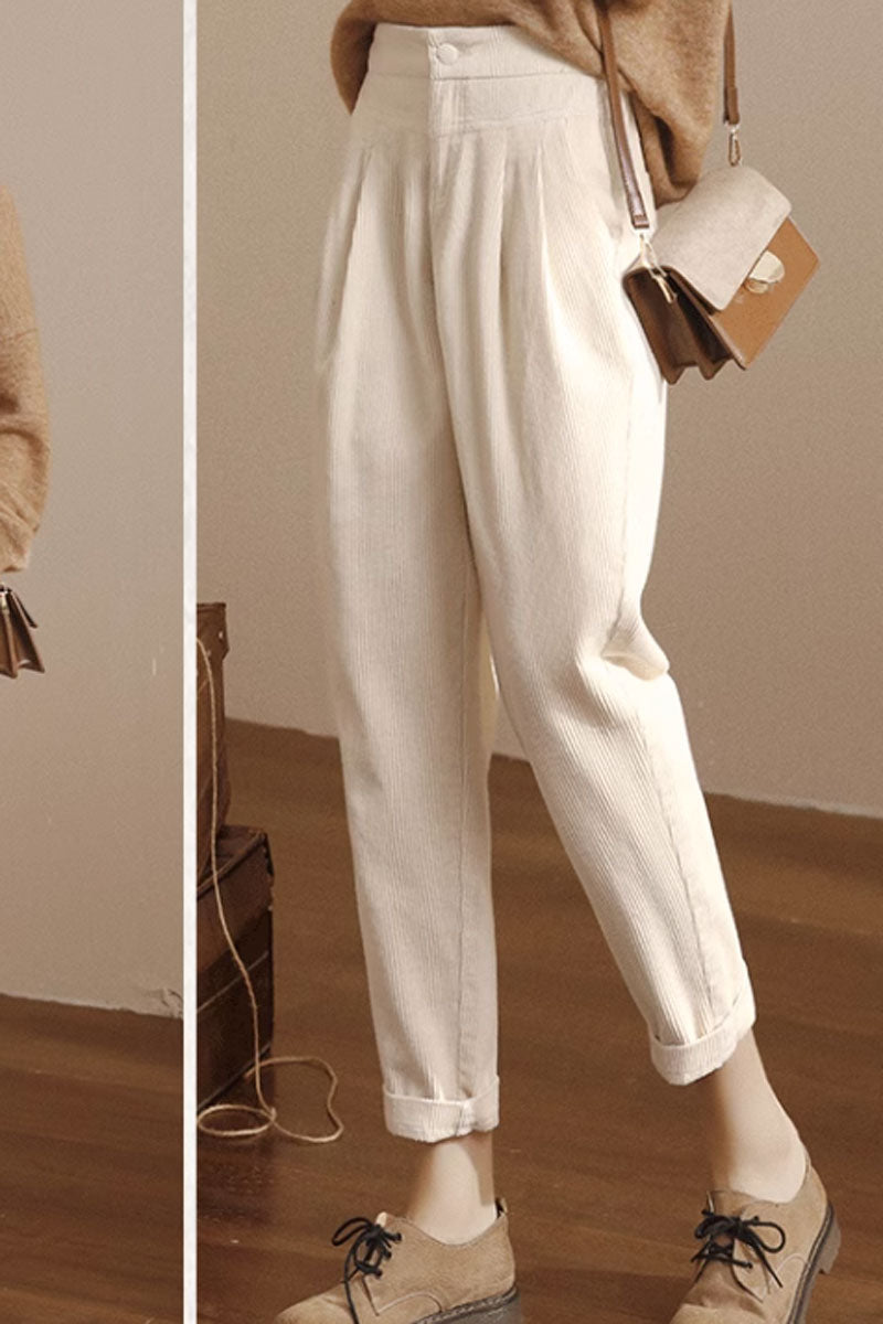 winter corduroy long pants women C3792