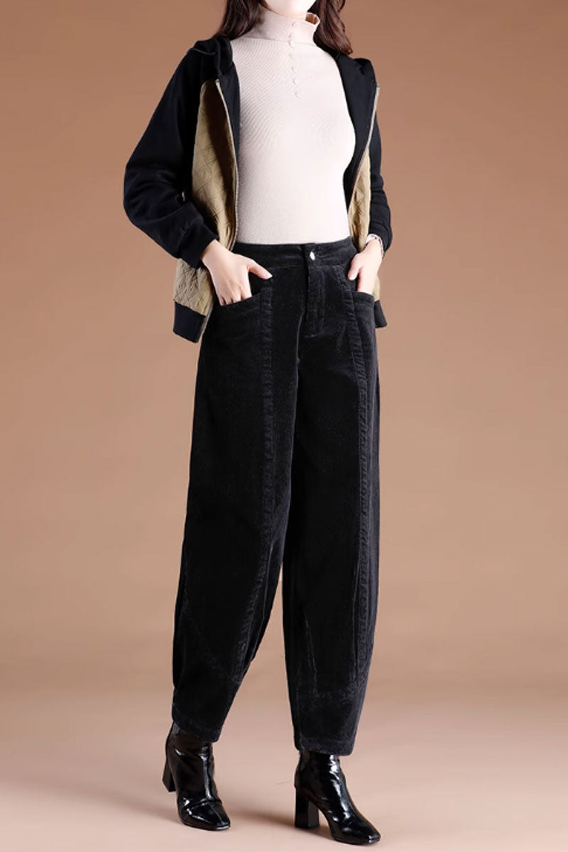 winter corduroy long pants women C3791