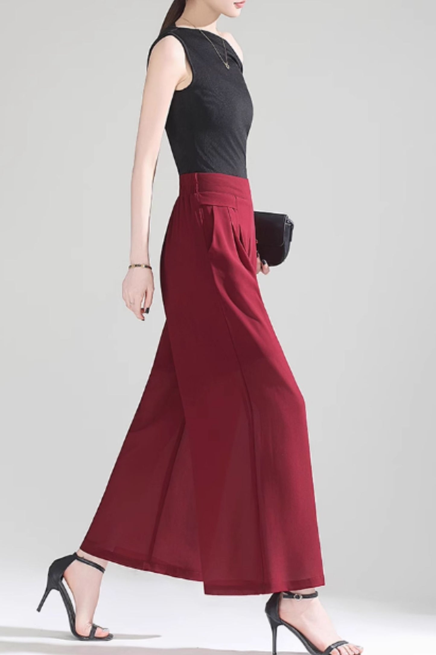 Loose fitting wide leg summer pants women C5025