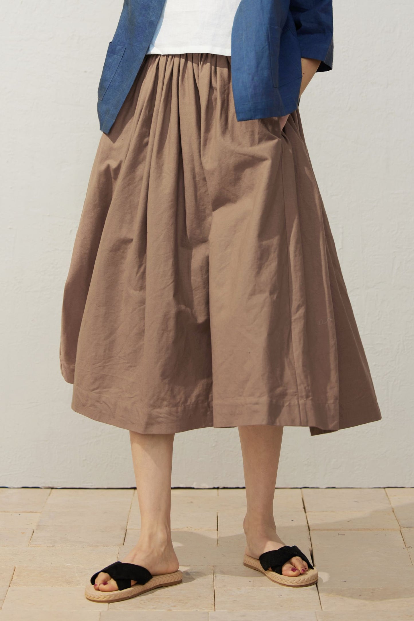 Loose fit summer Linen skirt C3943
