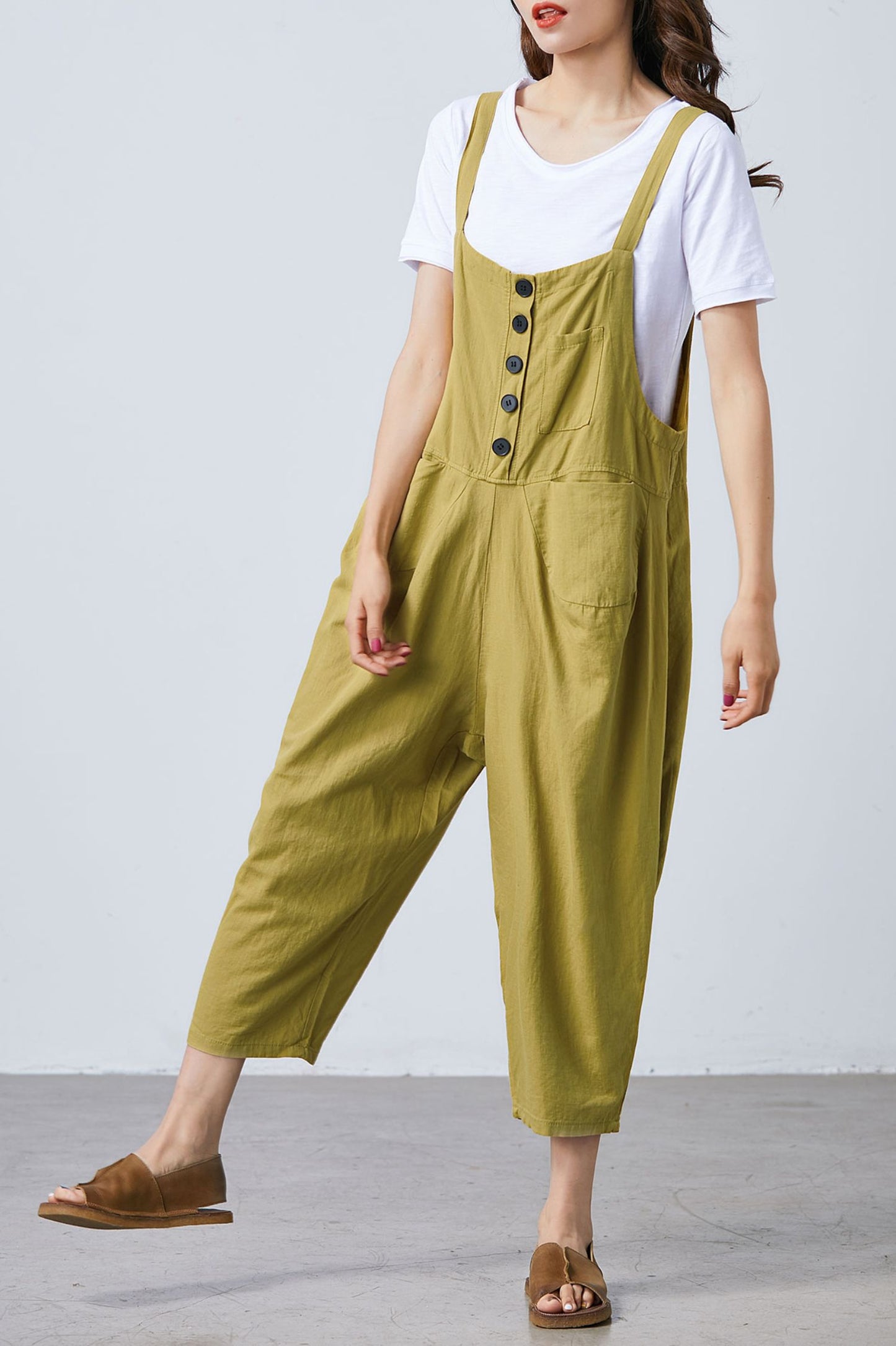 Women Casual Loose Linen Jumpsuits C1689
