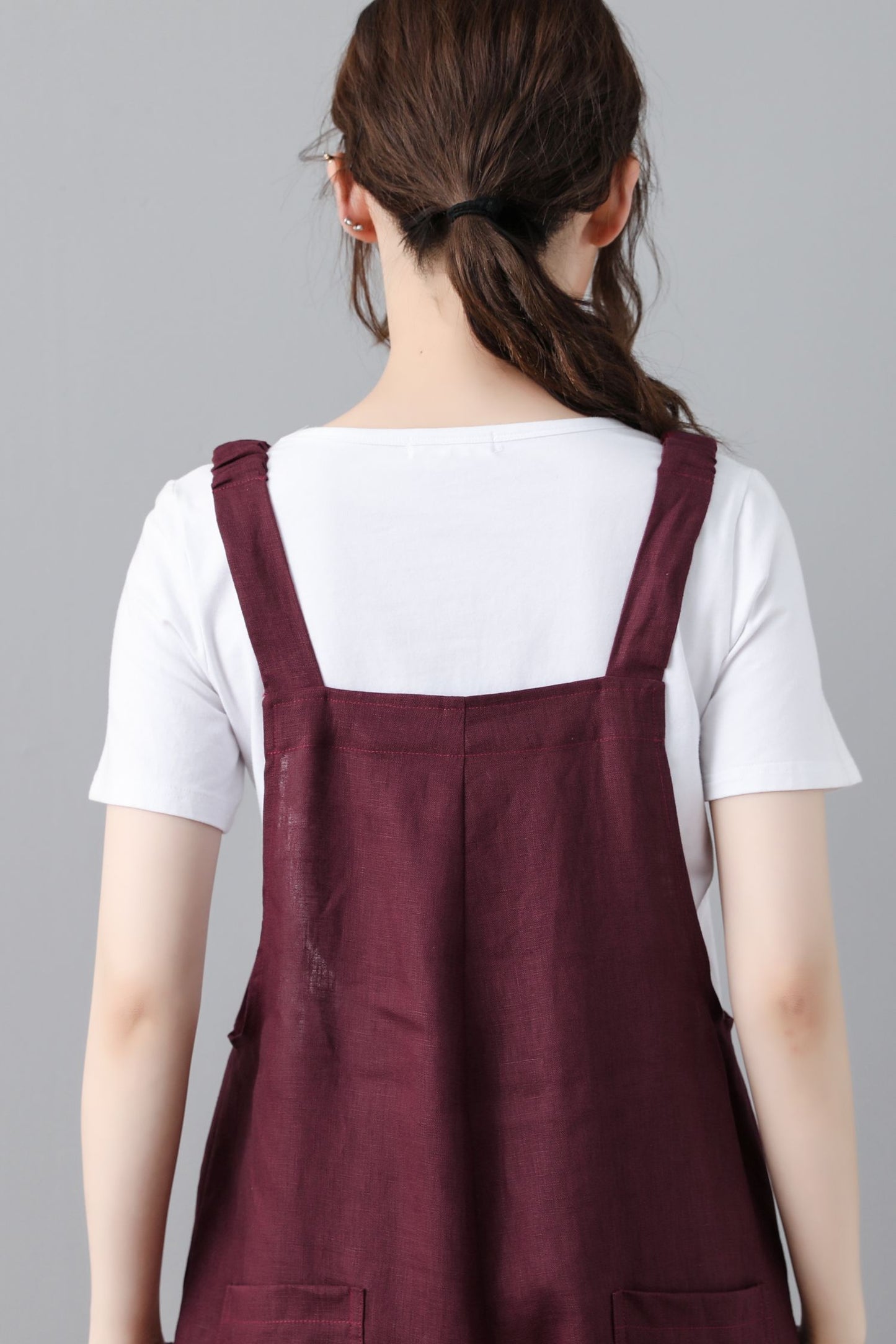 Burgundy spring plus size jumpsuits C2308