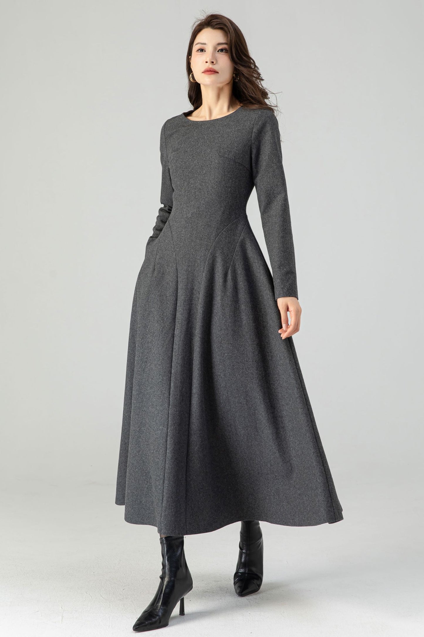 Winter Wool Gray Dress C3612-Size XS US0 #CK2301133