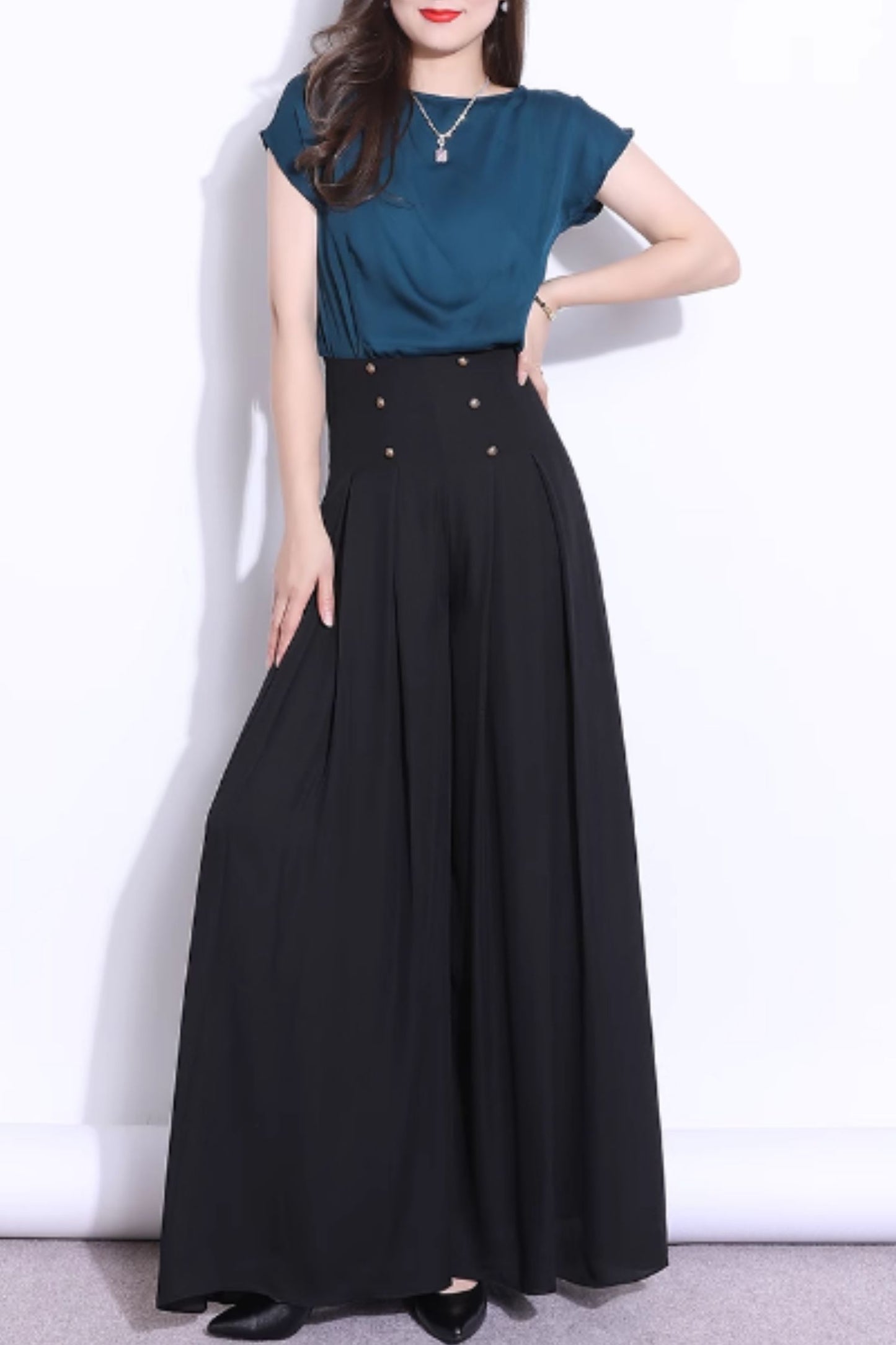 Maxi wide leg summer chiffon pants C4913