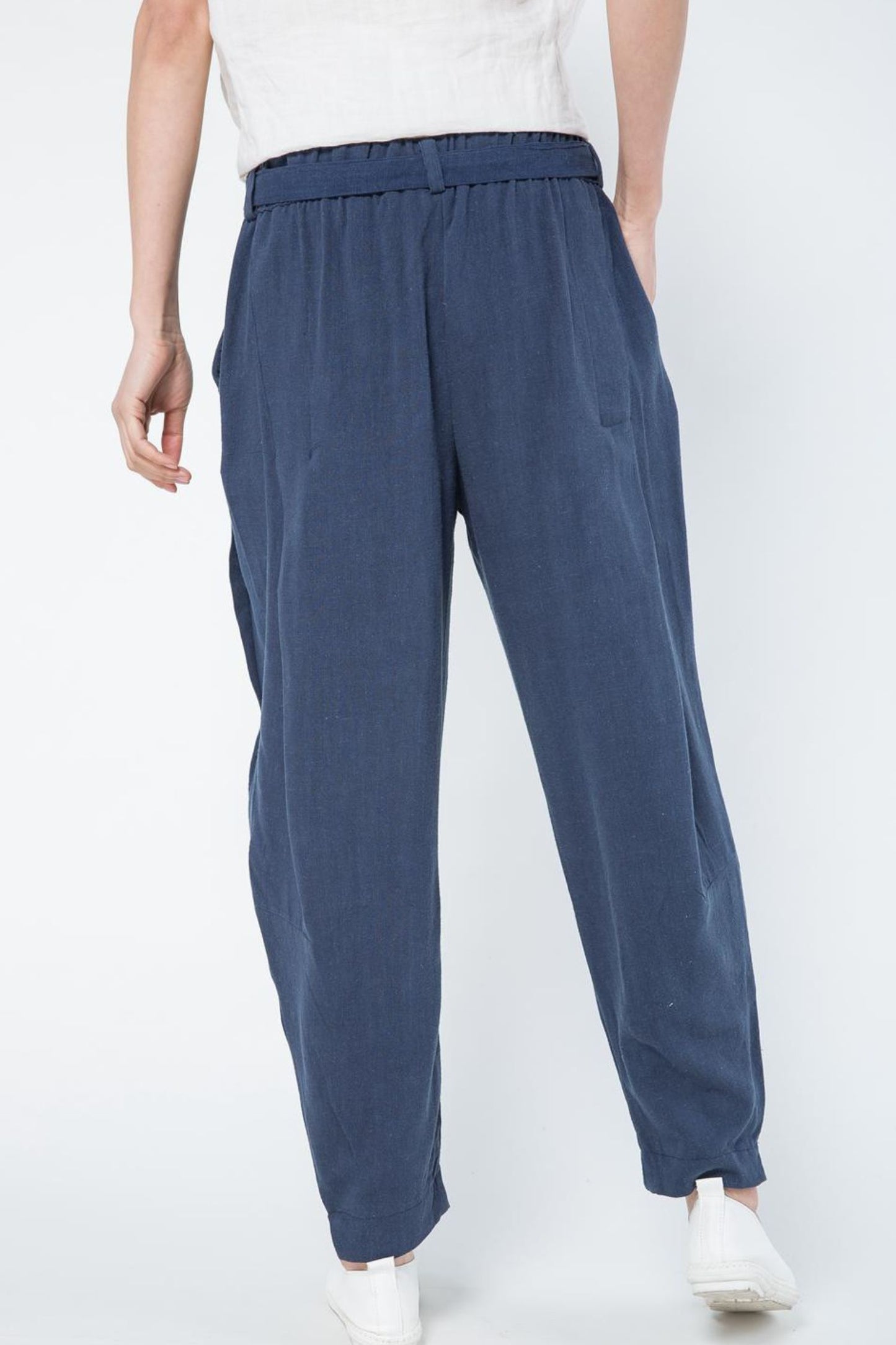 navy blue linen harem loose casual pants C1106