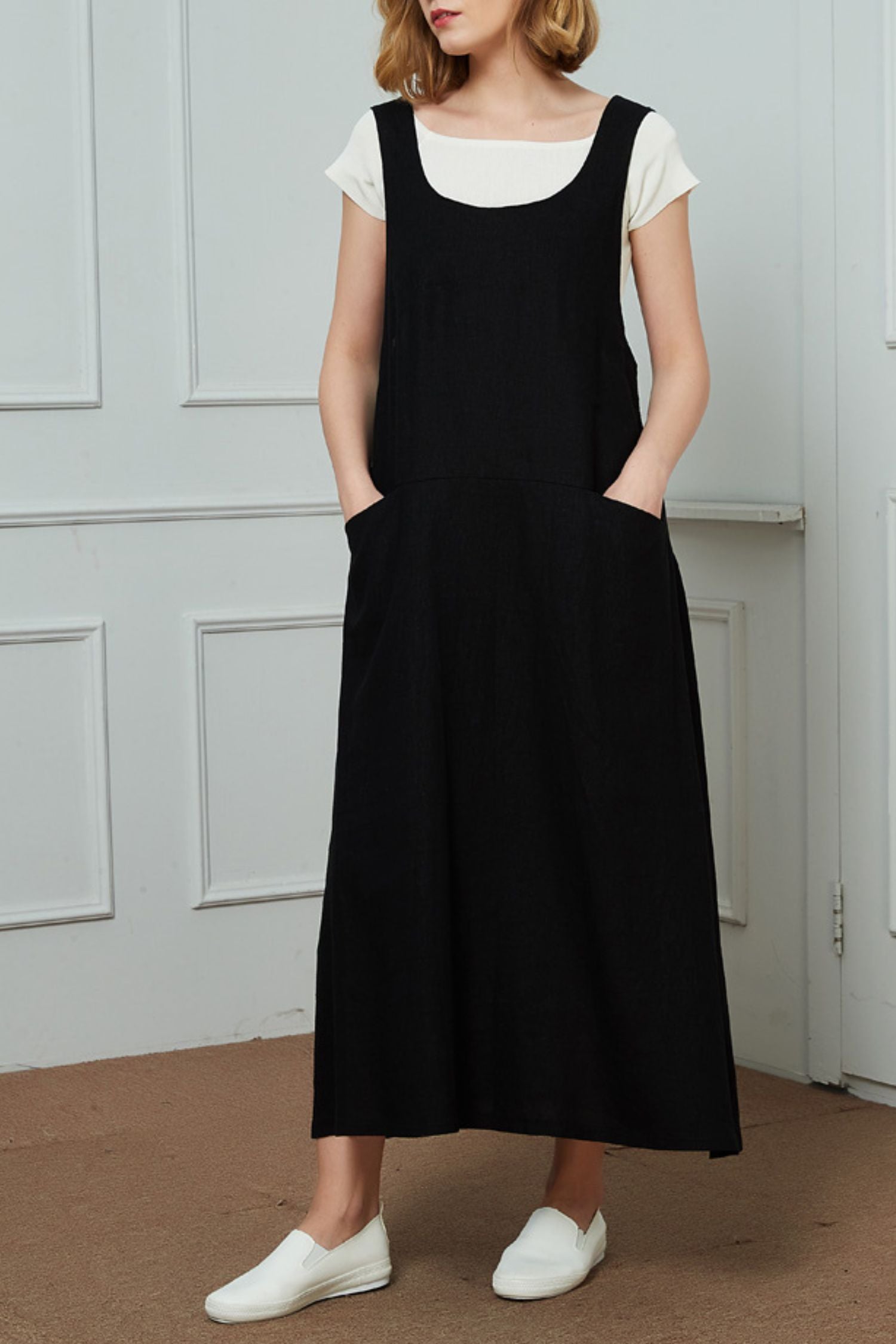 black oversized midi dress YOURS Curve Black Oversized Pocket Detail Midi Dress