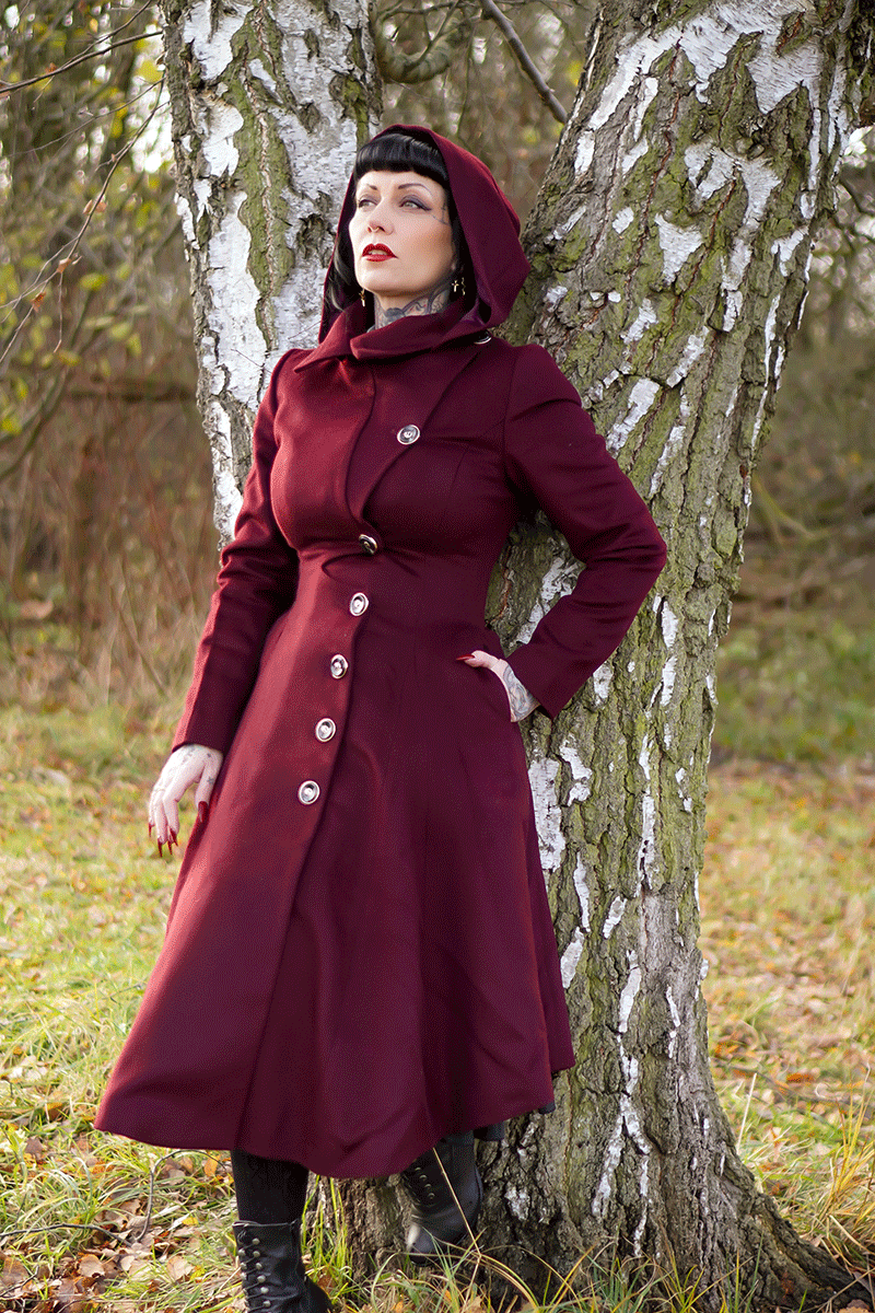 Hooded Asymmetric Winter Wool Coat C3783