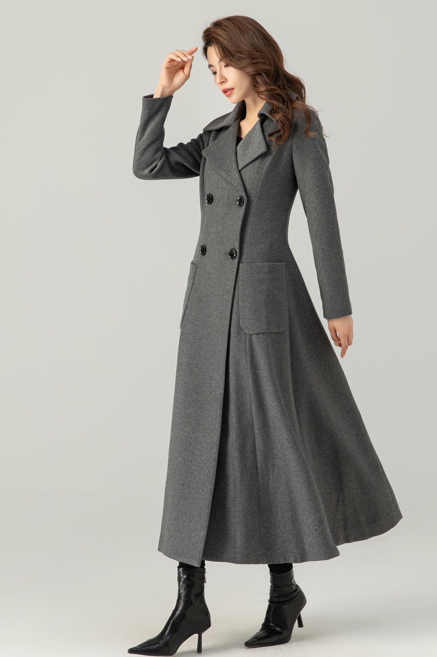 Womens winter Double Breasted Wool Coat C3698