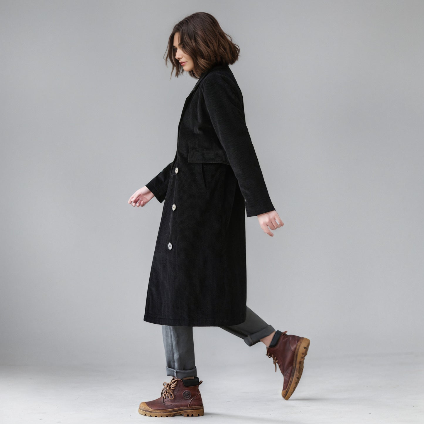 Plus Size Corduroy Jacket, Autumn Coat, Women Outerwear C5147