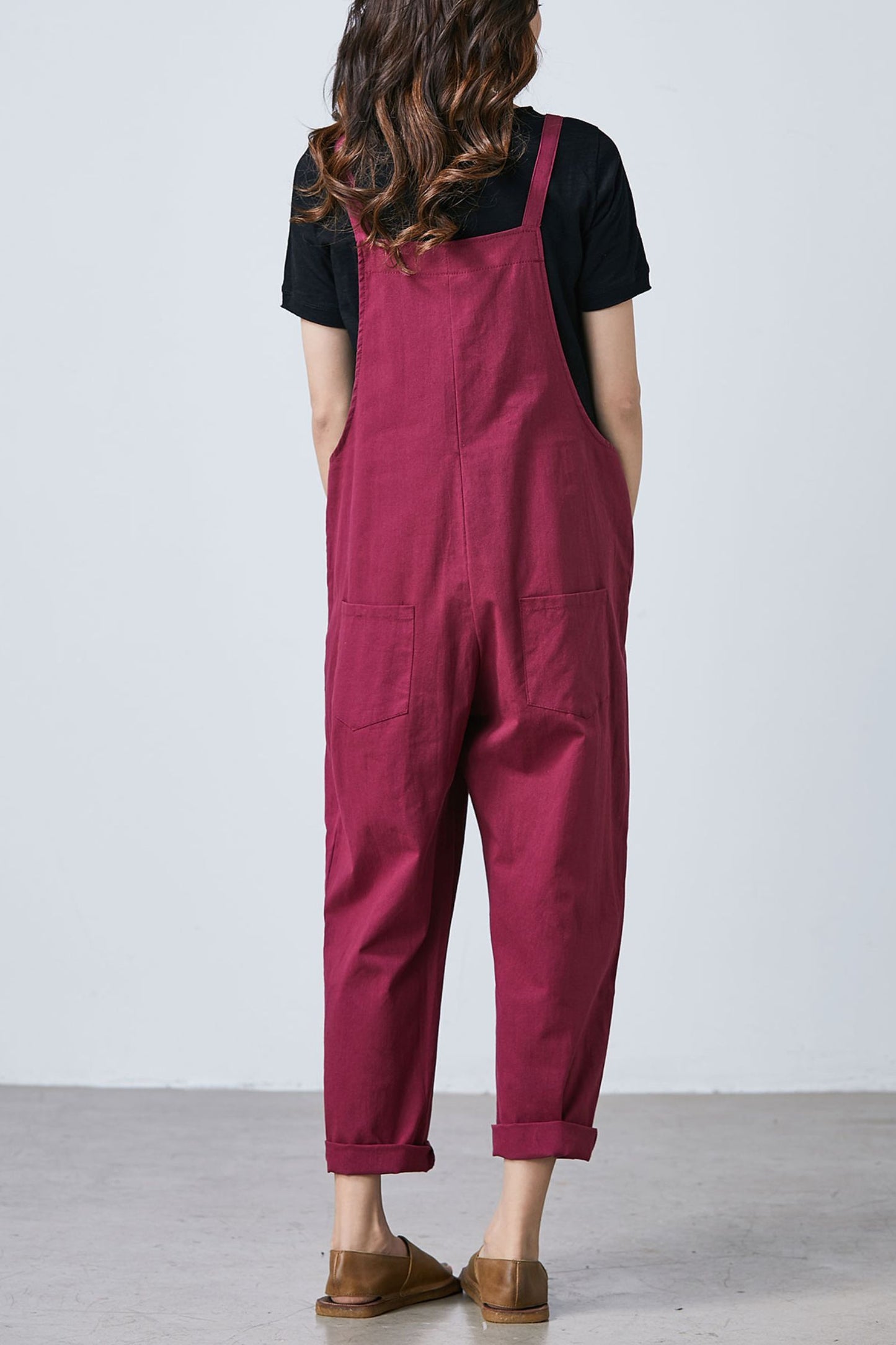 Women Casual Linen Jumpsuits Overalls Pants C1692