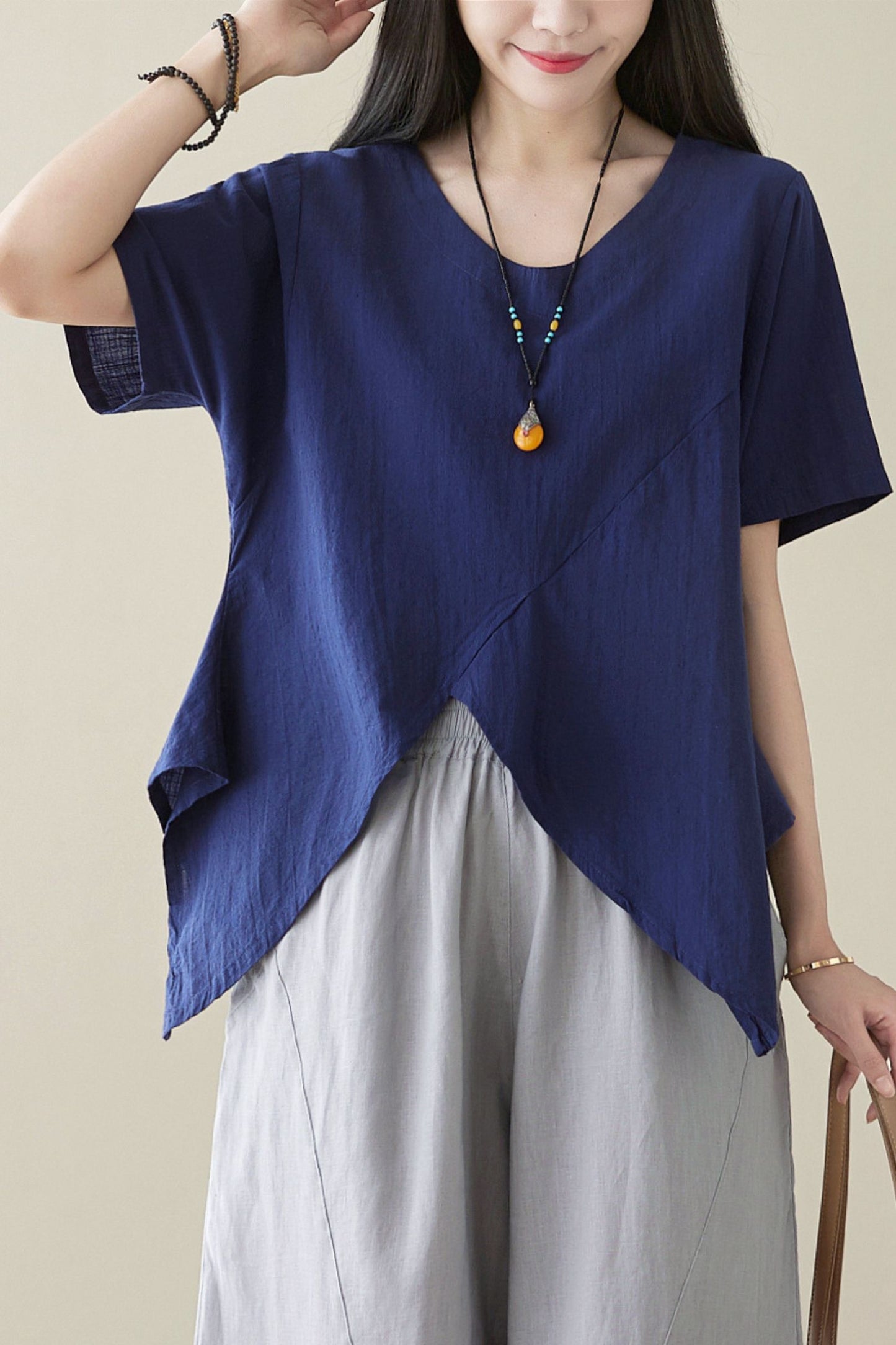Navy blue Summer blouse C4859