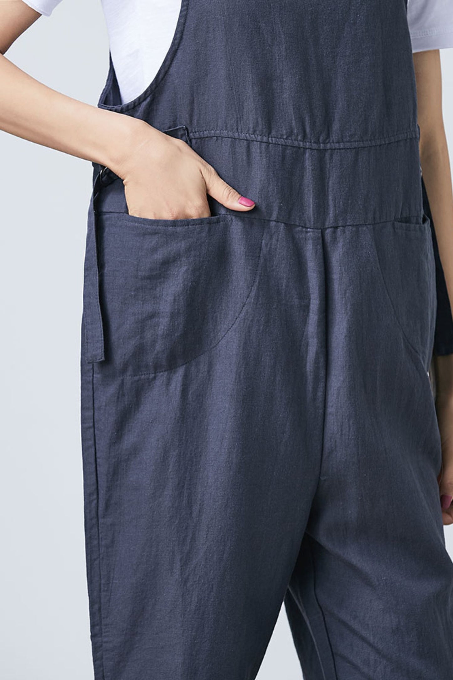 Women Casual Loose Linen Jumpsuits C1690