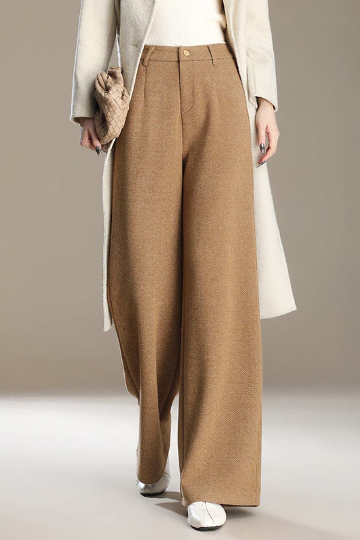 Wide leg autumn/winter wool pants c5092