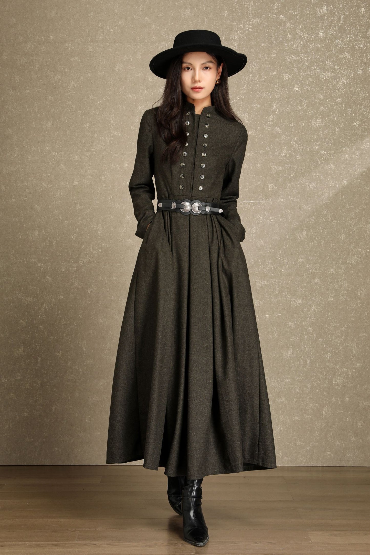 Womens Winter Wool Maxi Dress C4642