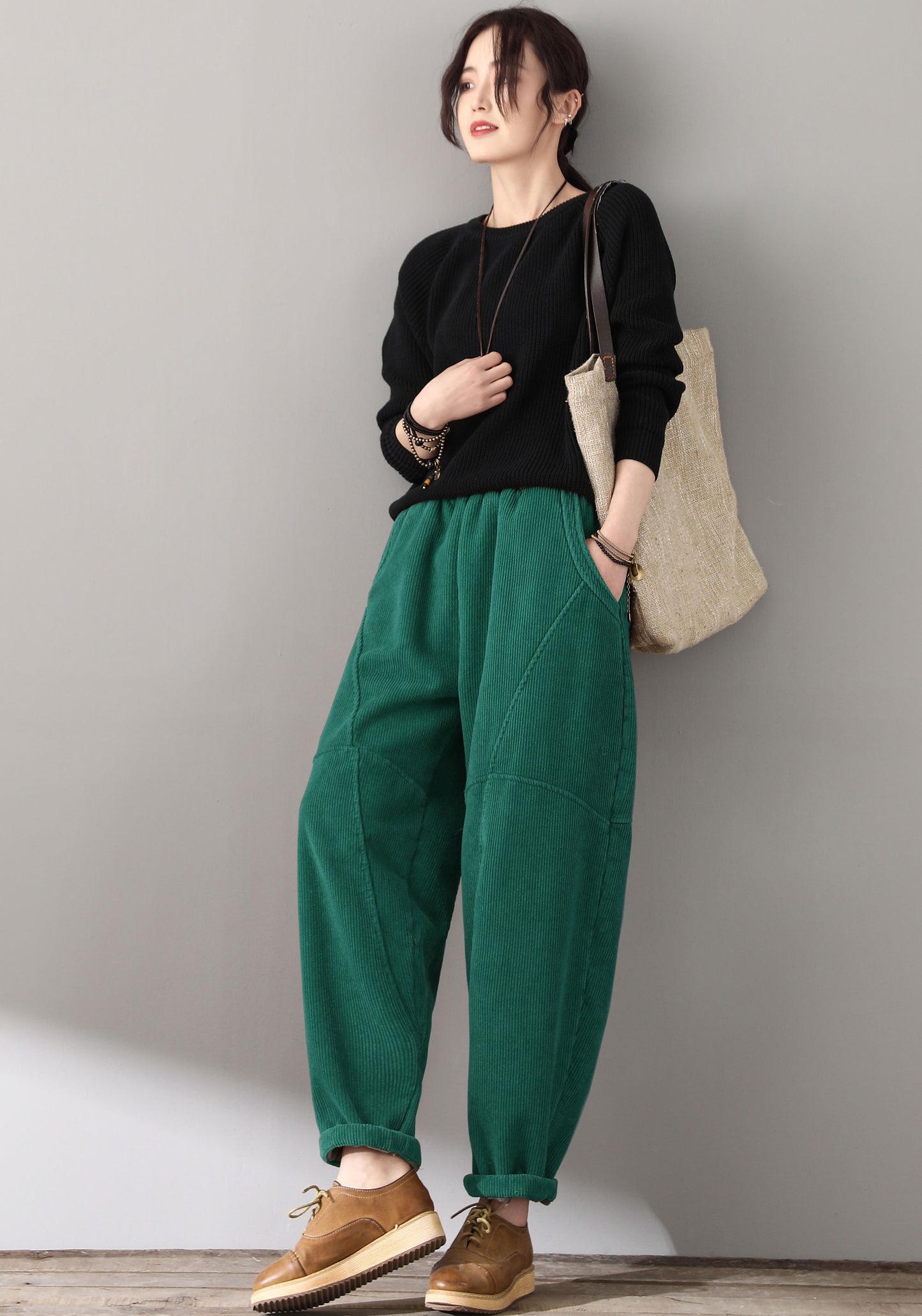 Women Retro Loose Corduroy Pants C5139