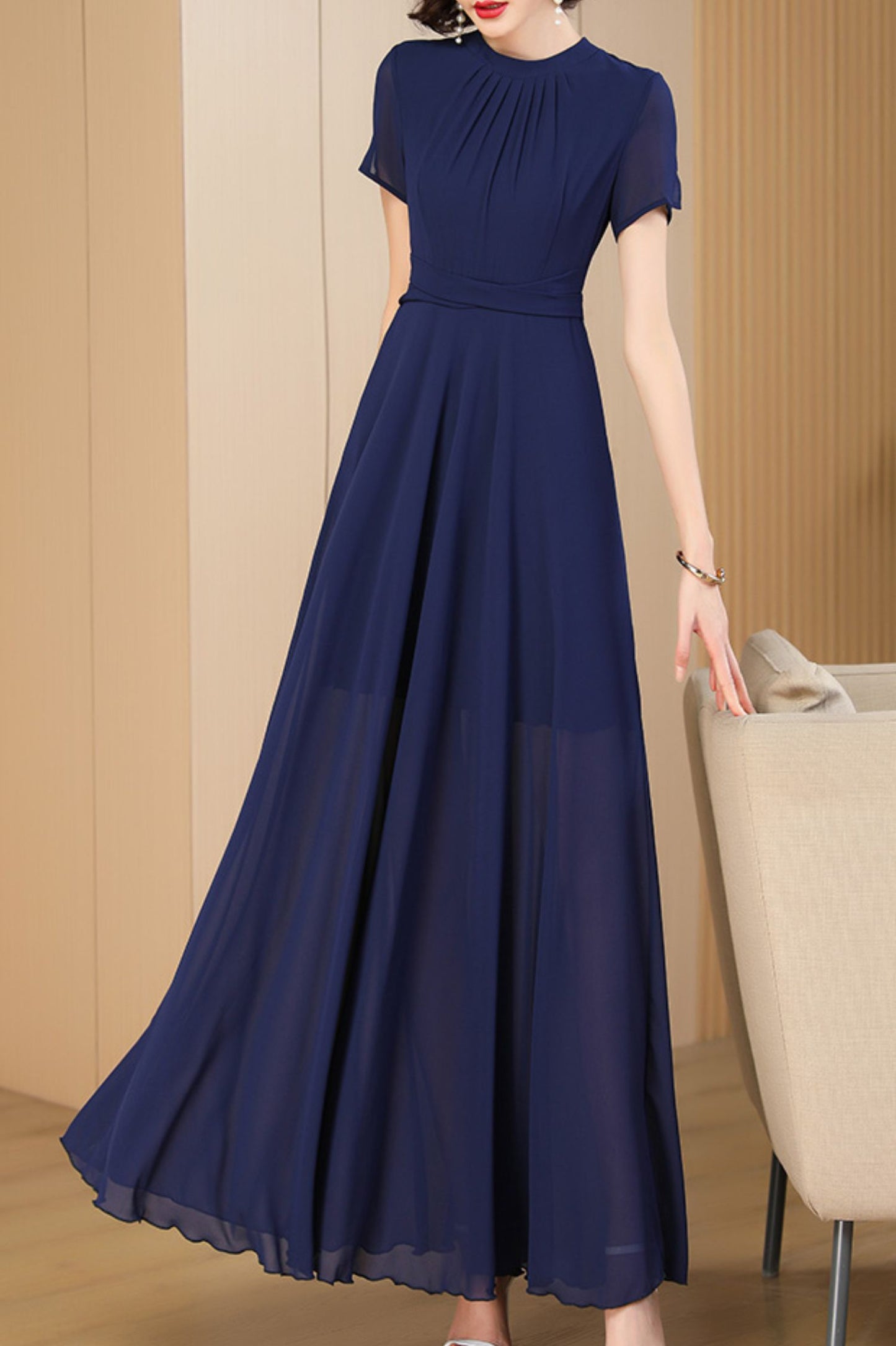 navy blue summer new dress C4088