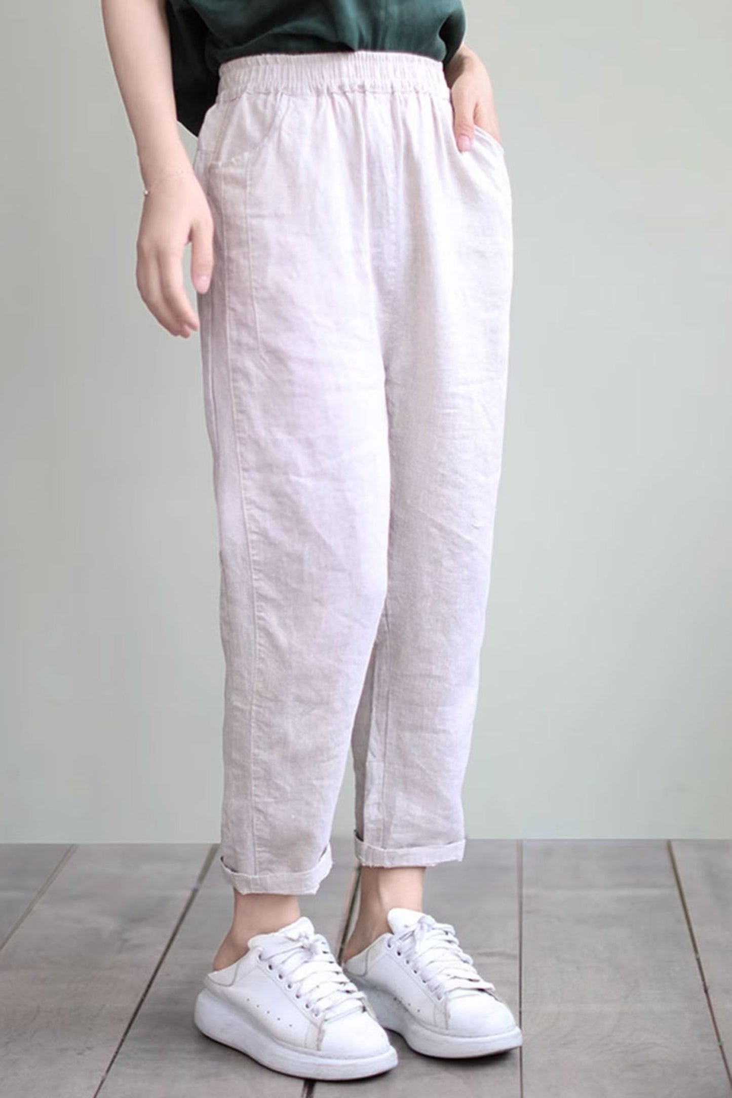 spring causal womens long linen pants  C3868