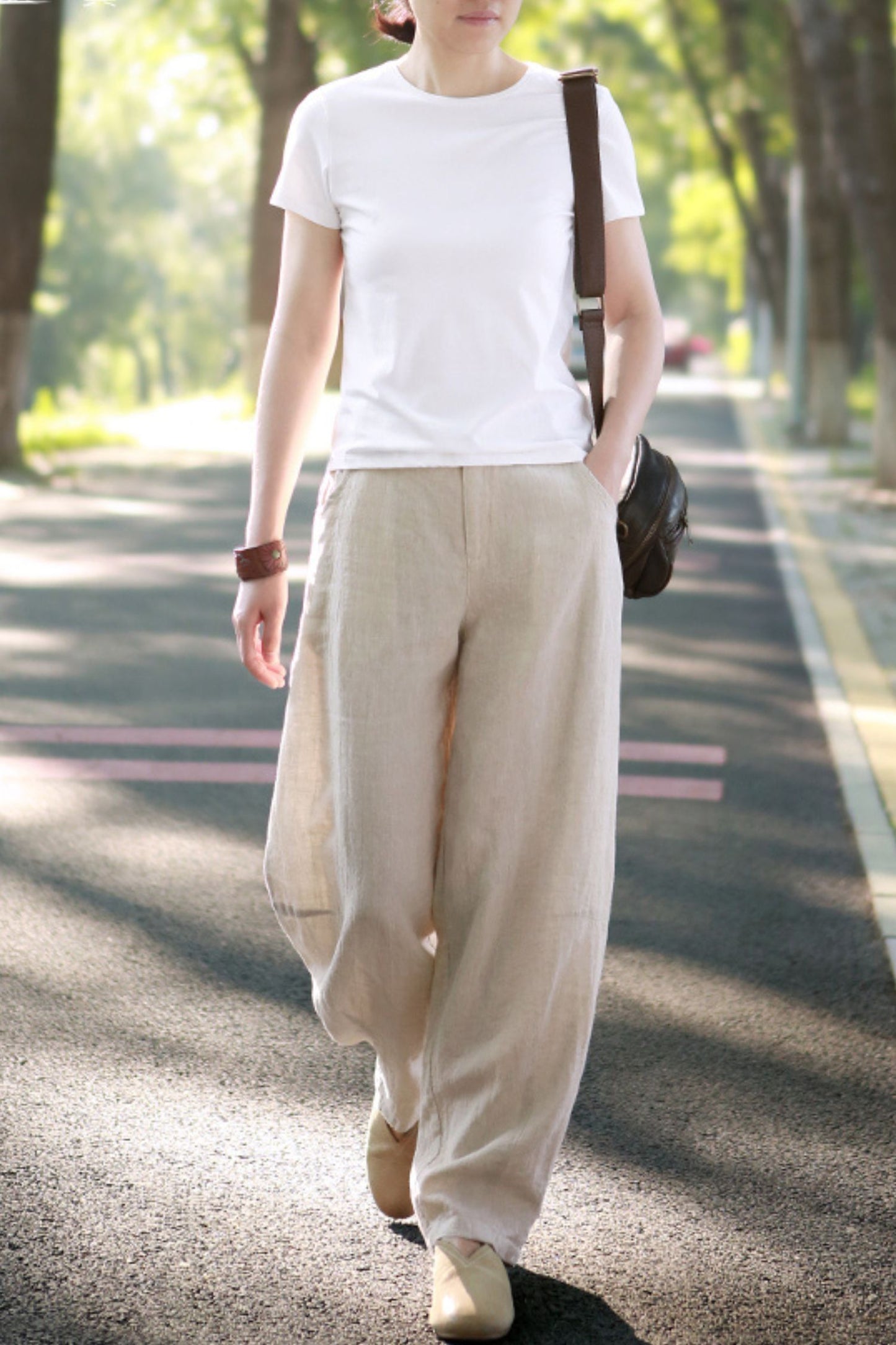 Spring and summer linen lantern pants L0613